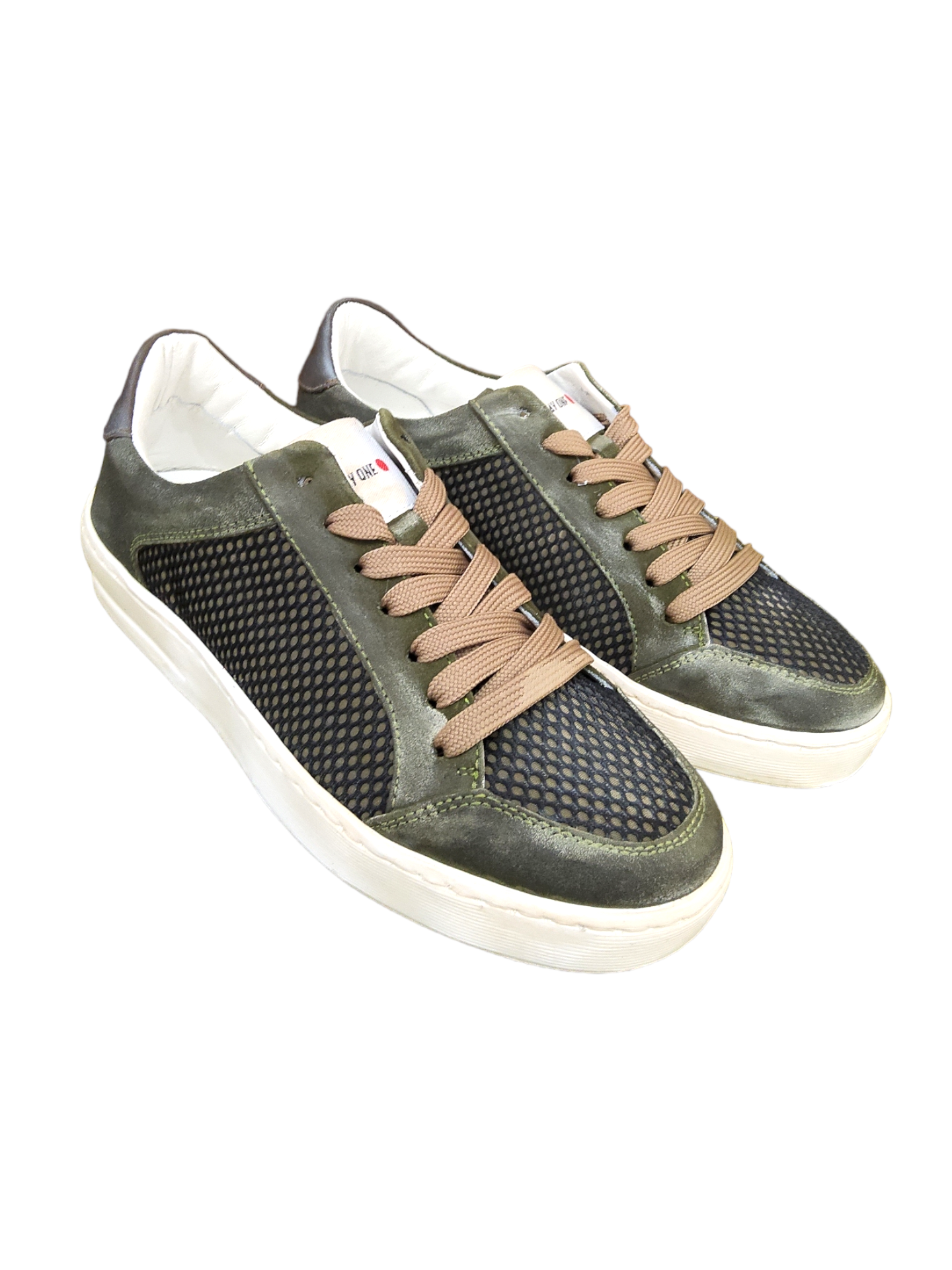 Green leather sneakers
