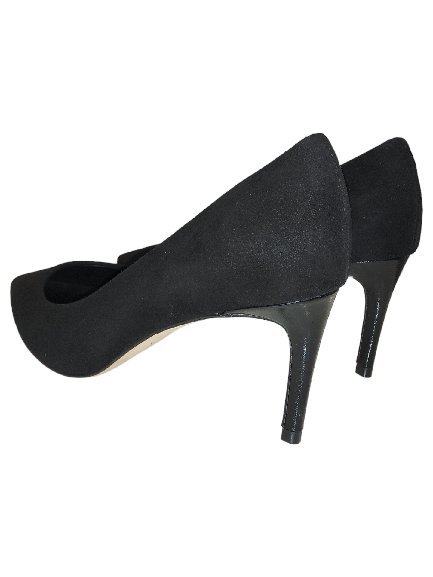 Black leather court shoe