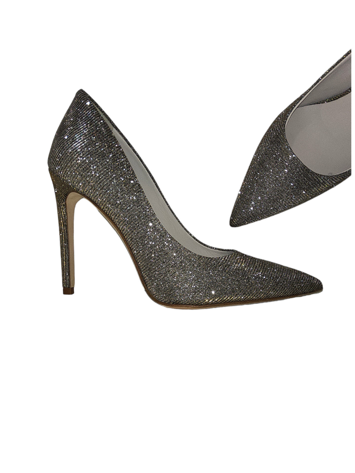 Shimmer sparkle leather stilleto