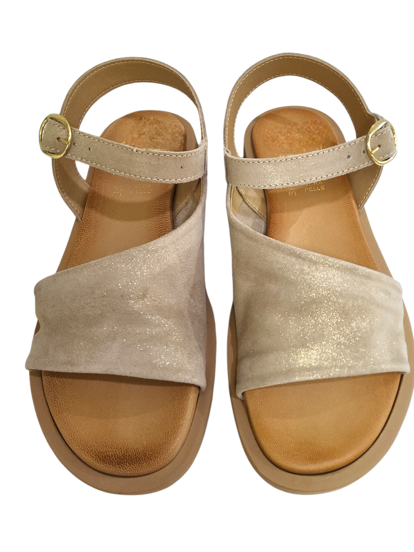 Beige suede leather sandals