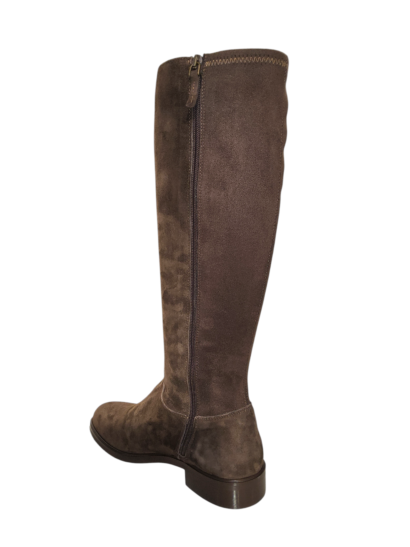 Chocolate Brown suede leather knee high boots