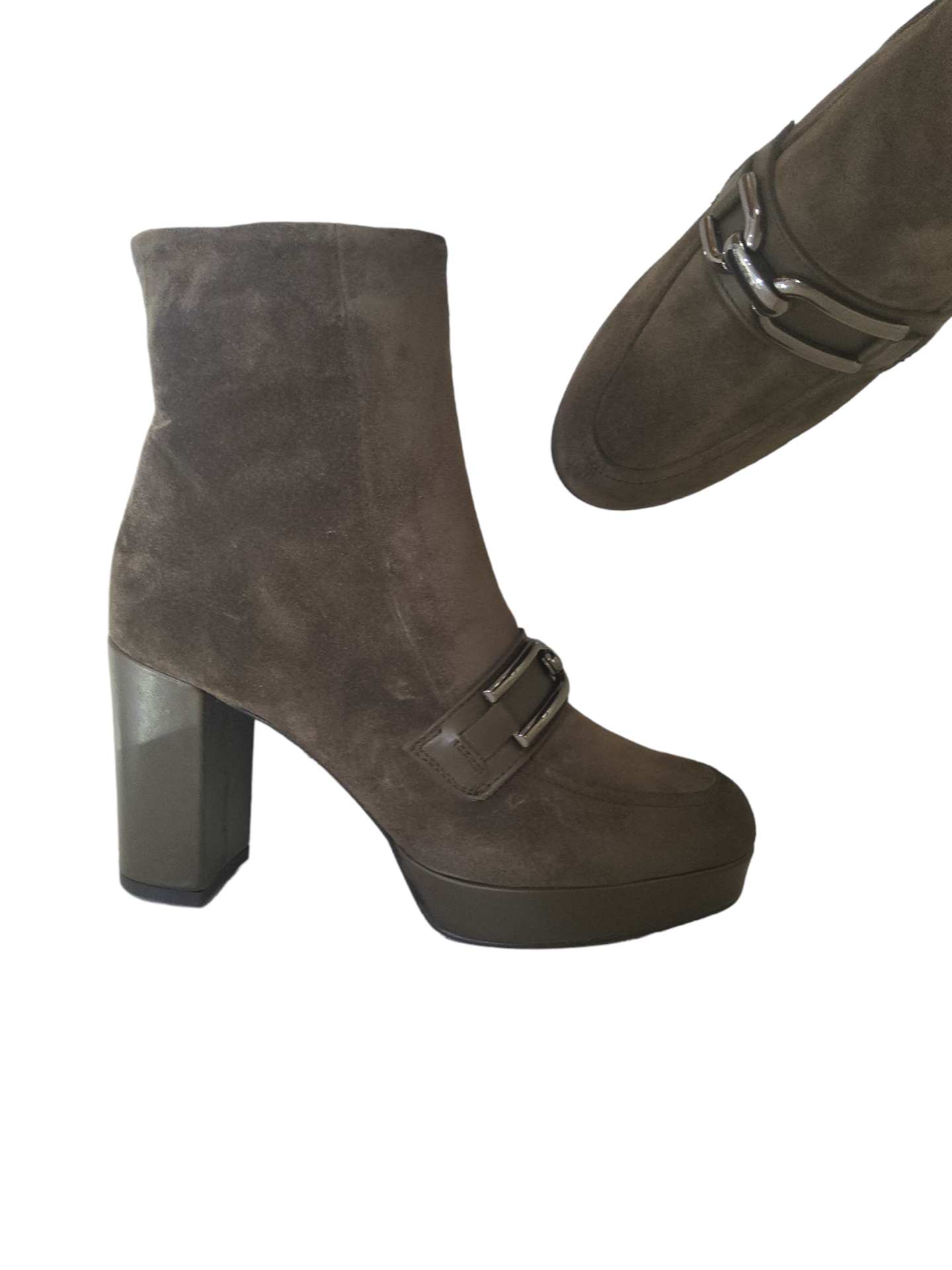 Taupe platform boots