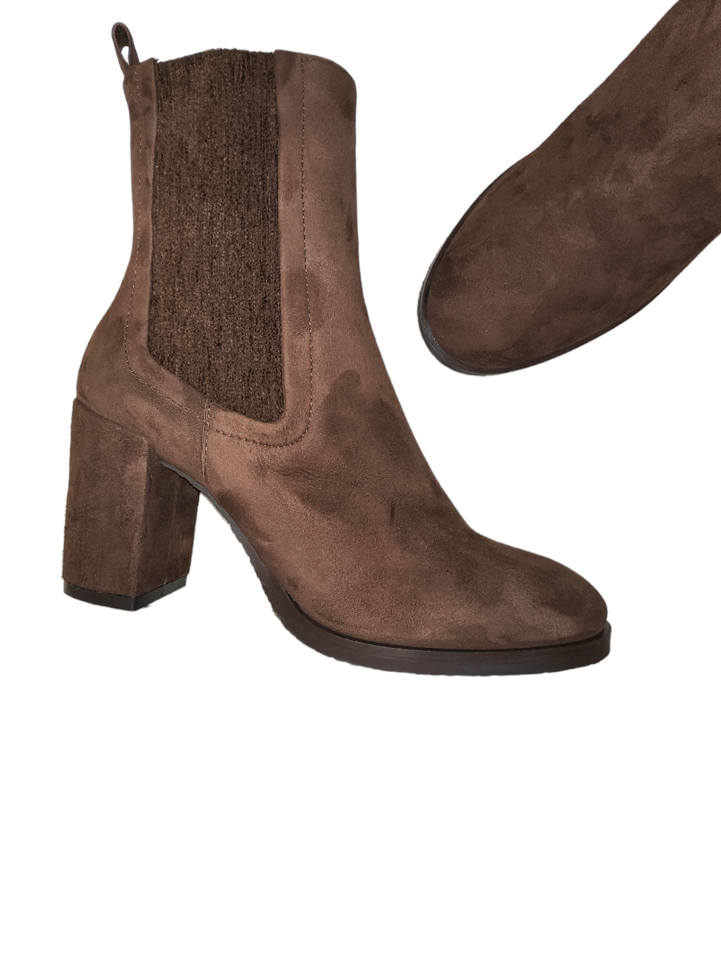 Brown suede leather Chelsea boots