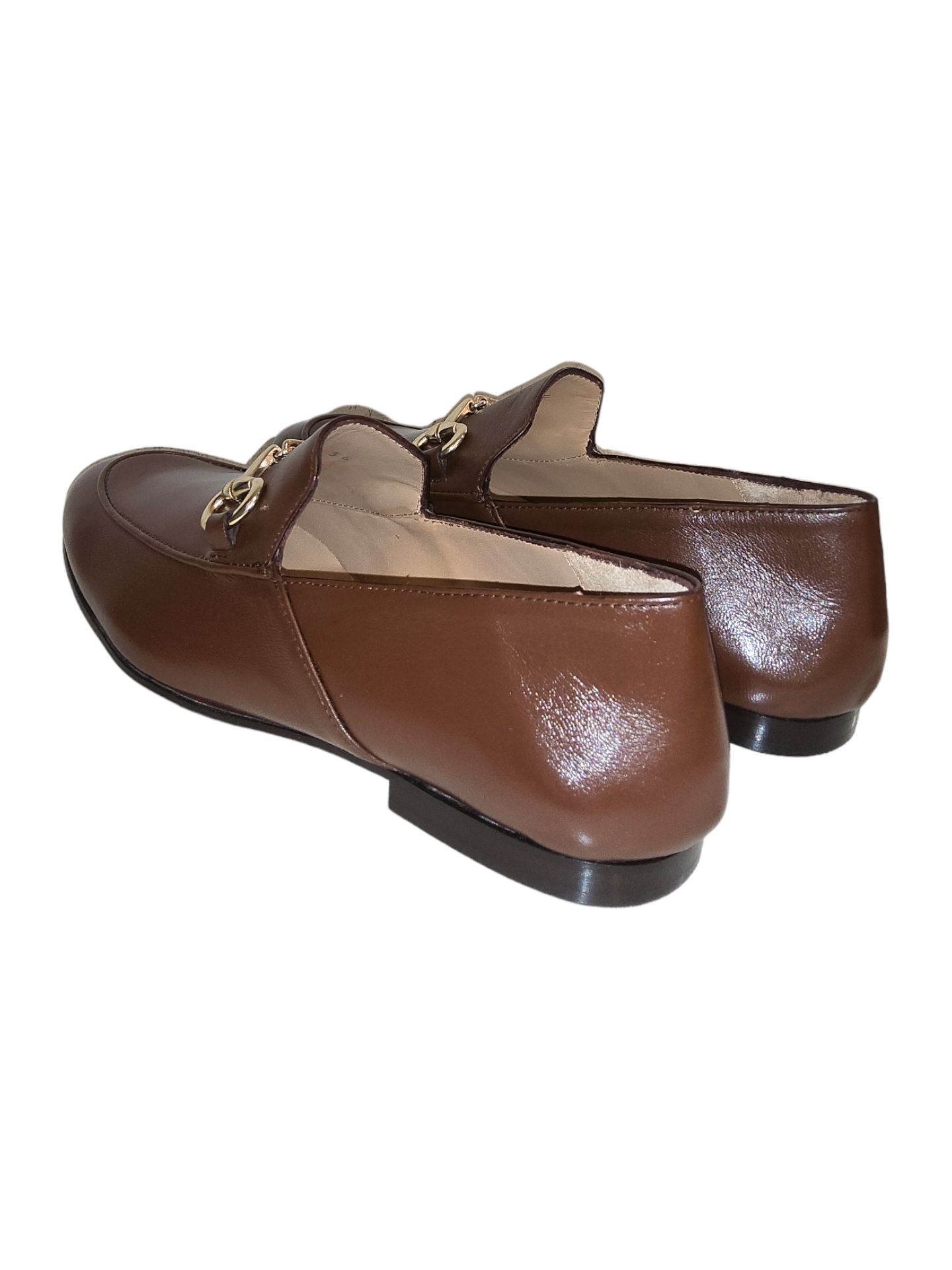 Brown leather loafers