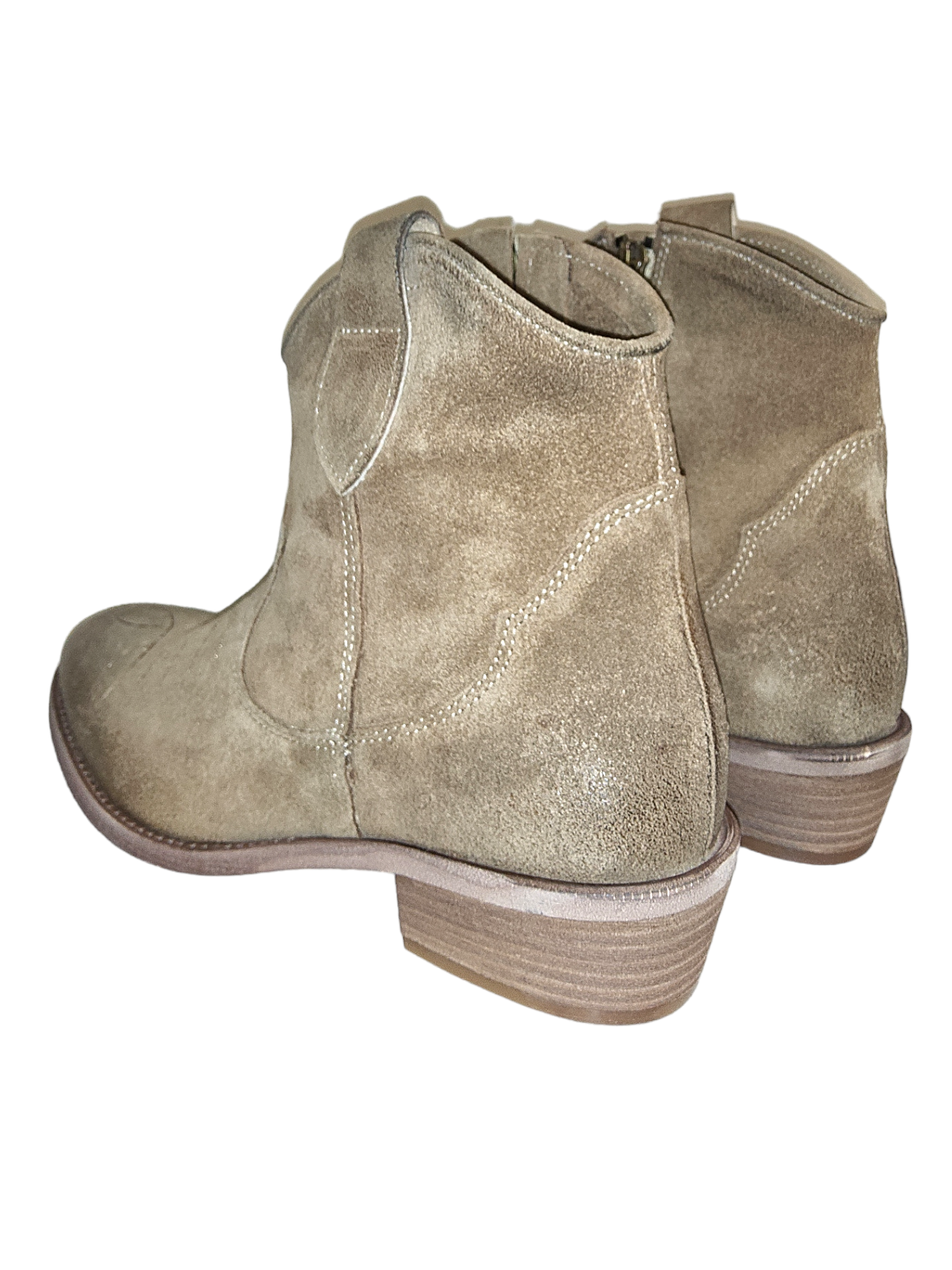 Taupe leather ankle boot