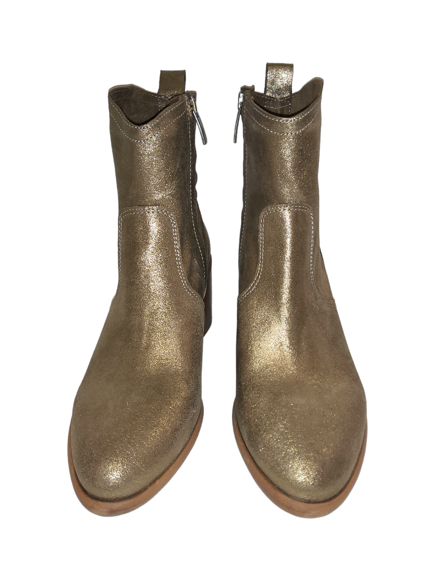 Gold leather boots
