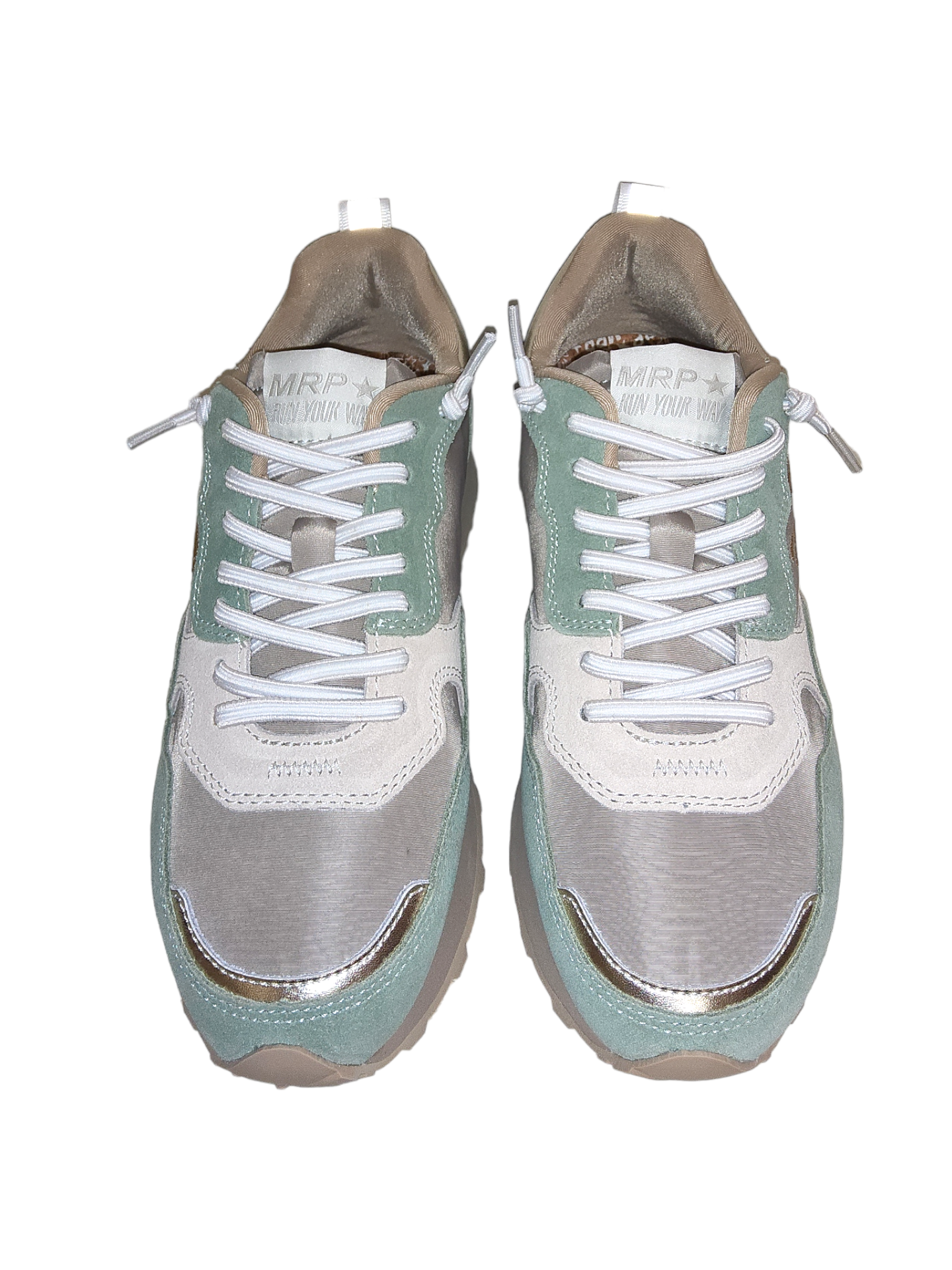 Green and grey sneakers