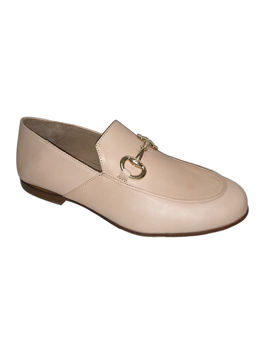 Nude leather loafers