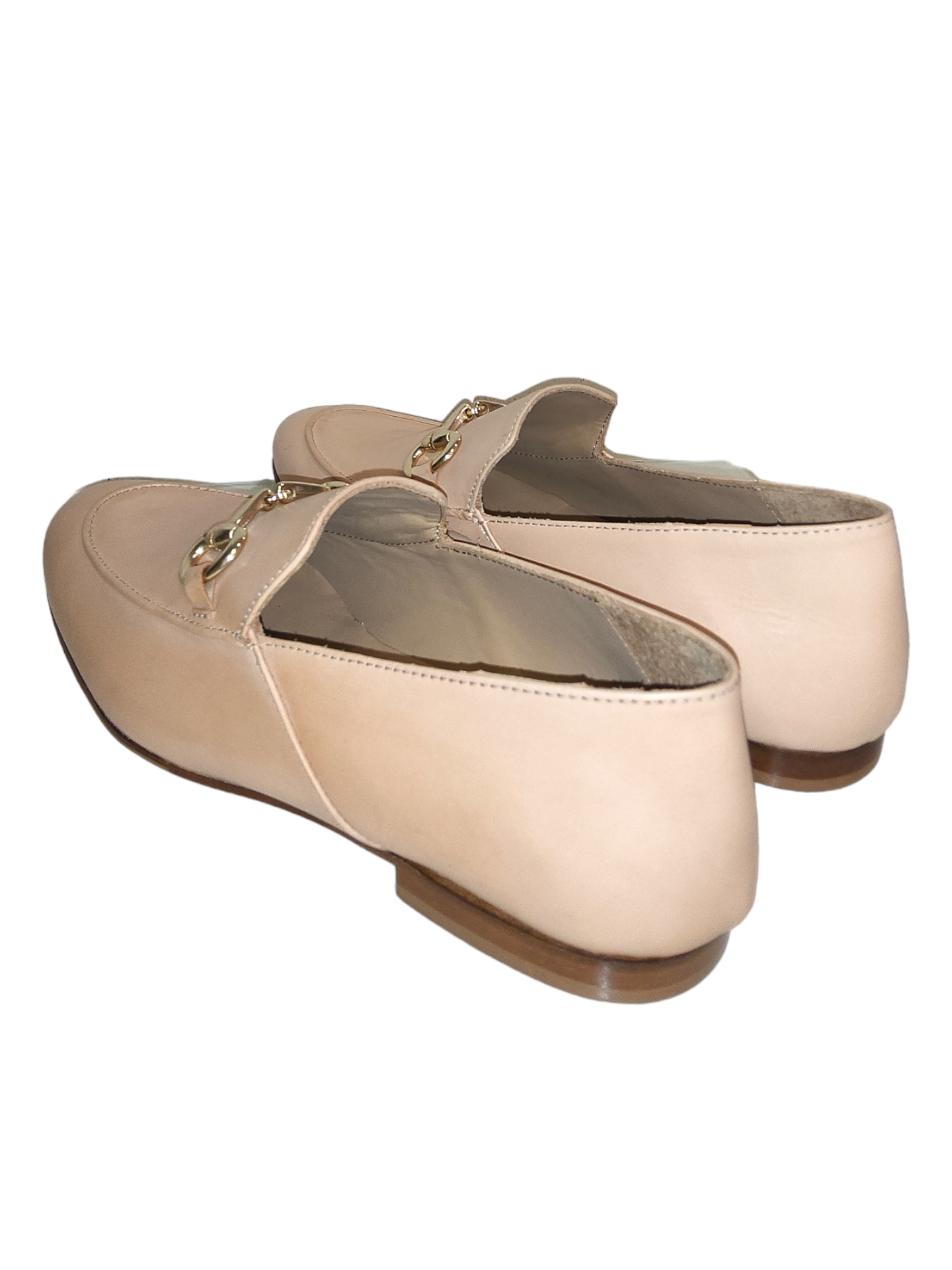 Nude leather loafers