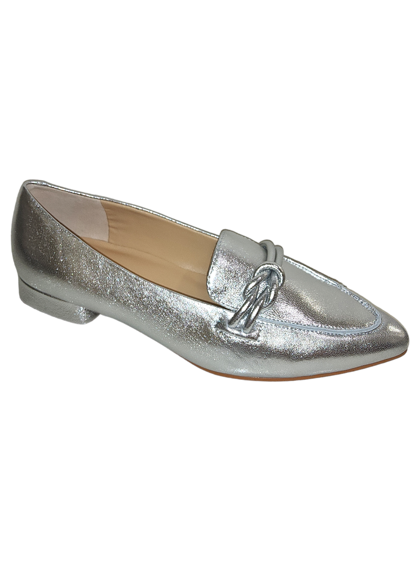 Silver leather shoe