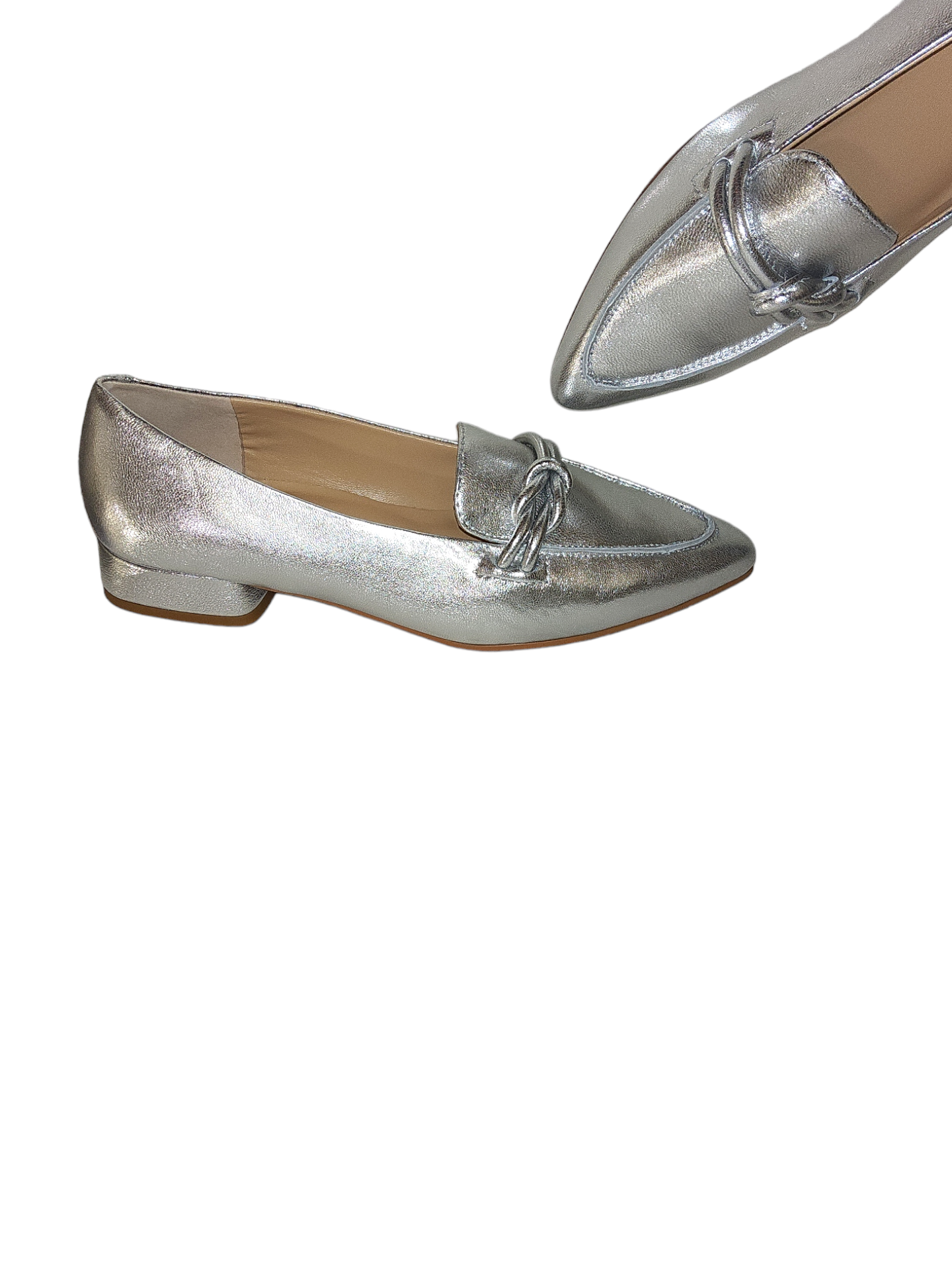 Silver leather shoe