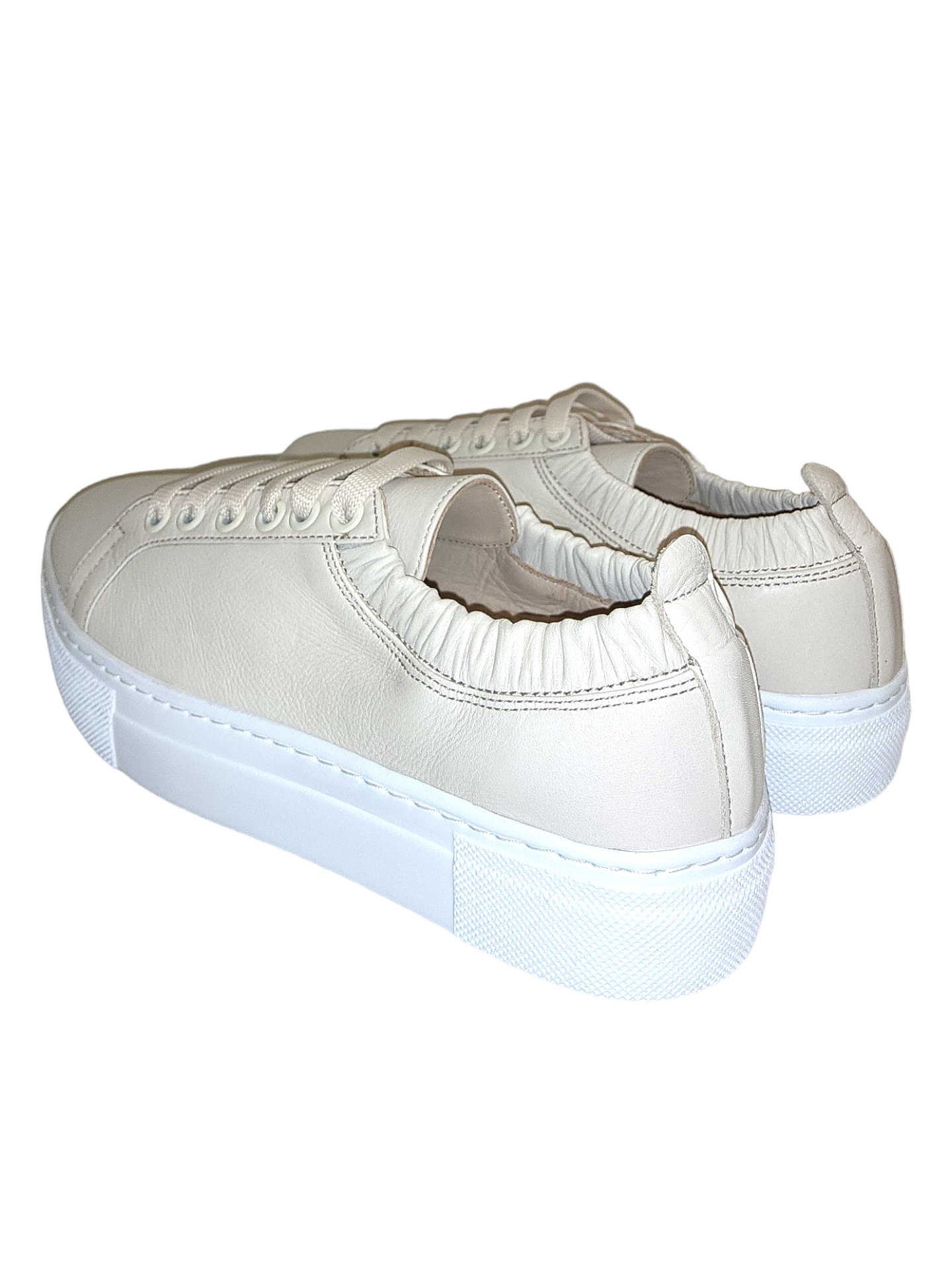 Cream leather sneakers