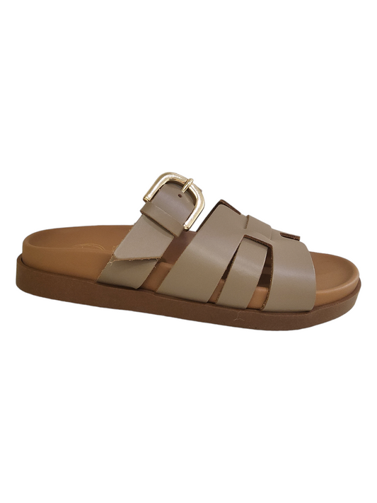 Taupe leather sandals