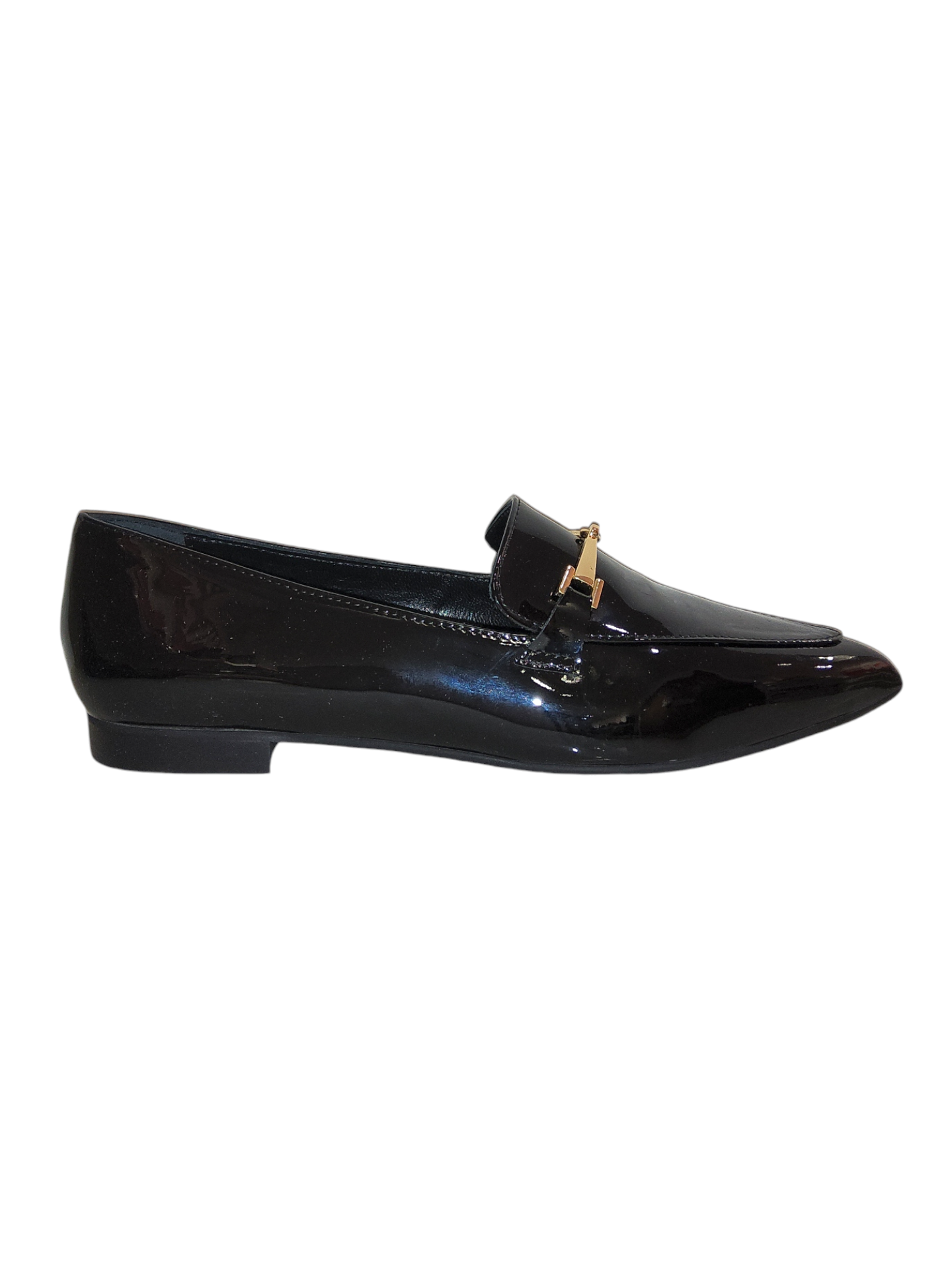 Black leather loafers