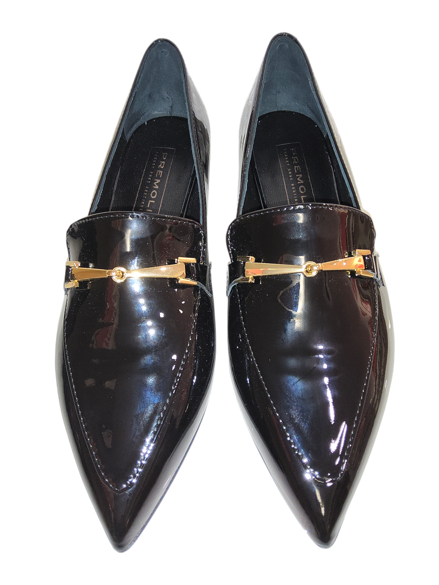 Black leather loafers