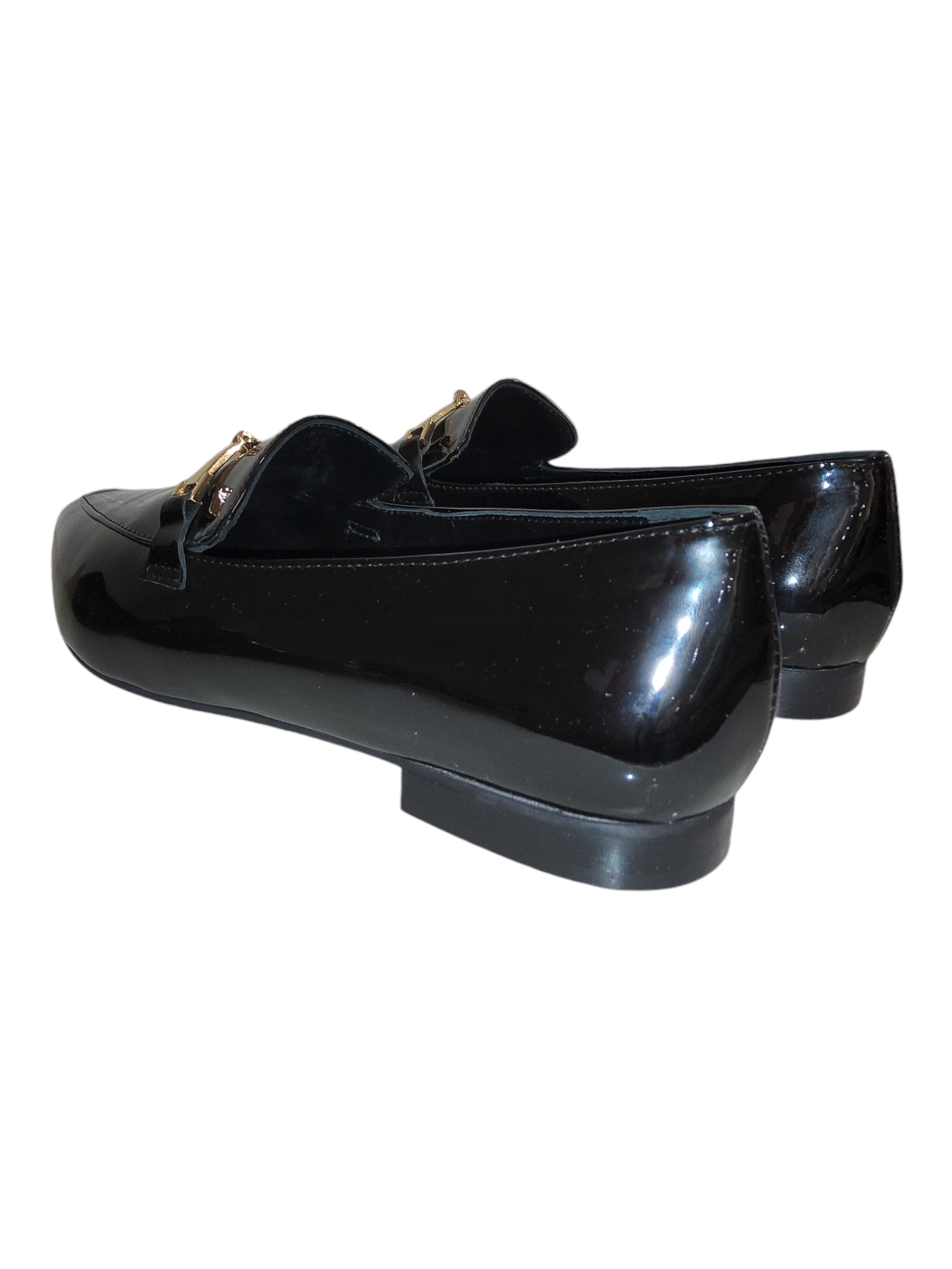 Black leather loafers