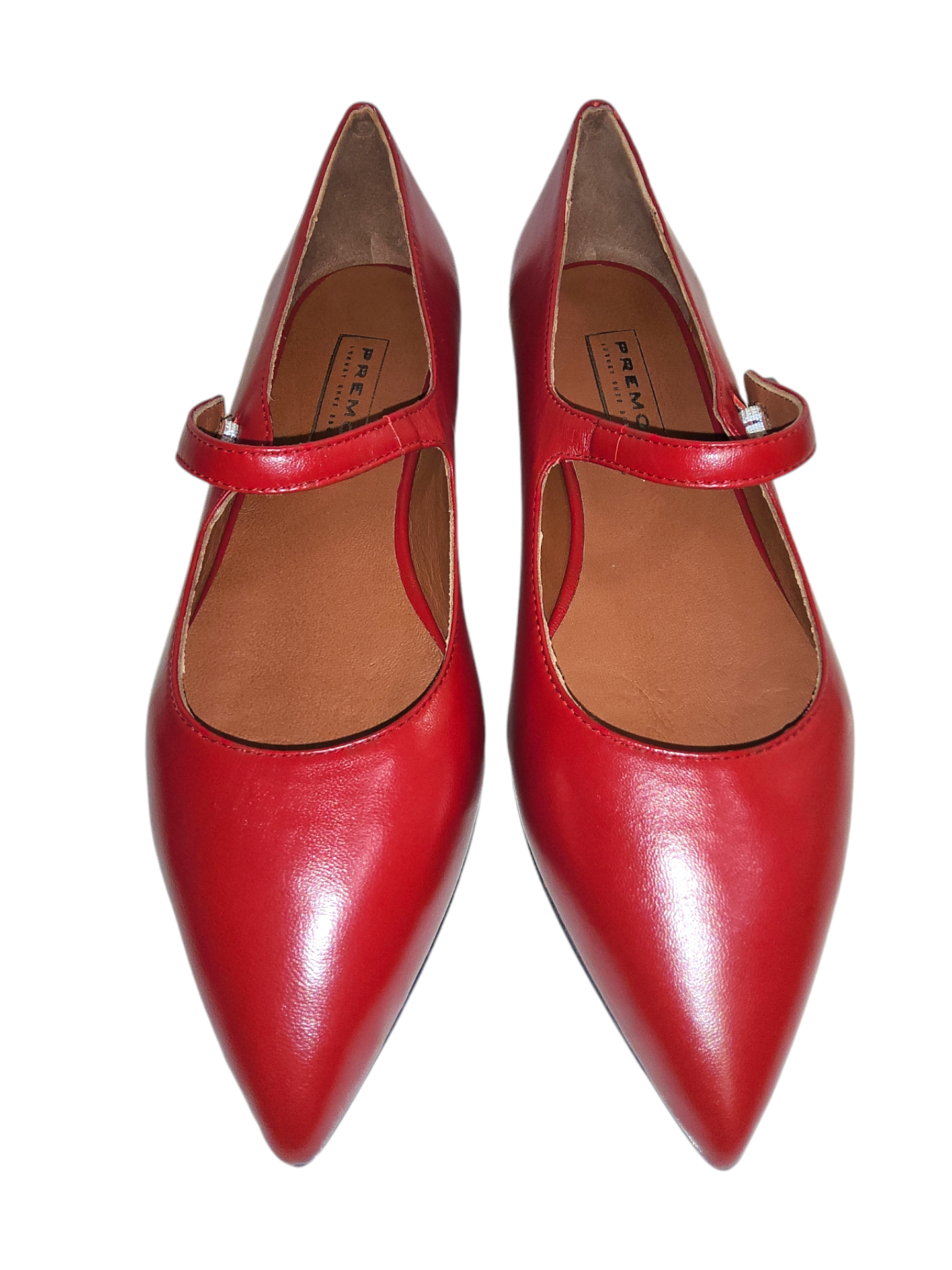 Cherry red leather Mary Jane pumps