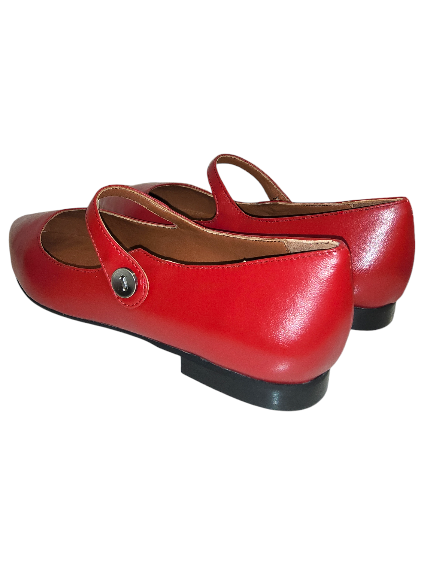 Cherry red leather Mary Jane pumps