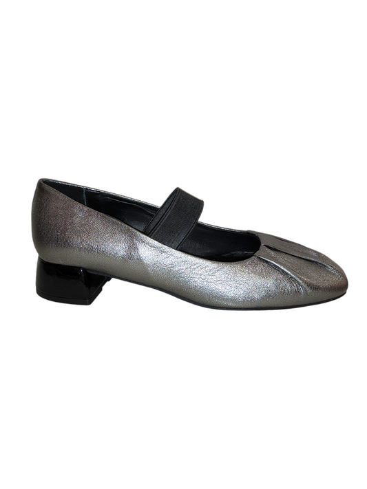 Gun metal leather loafers