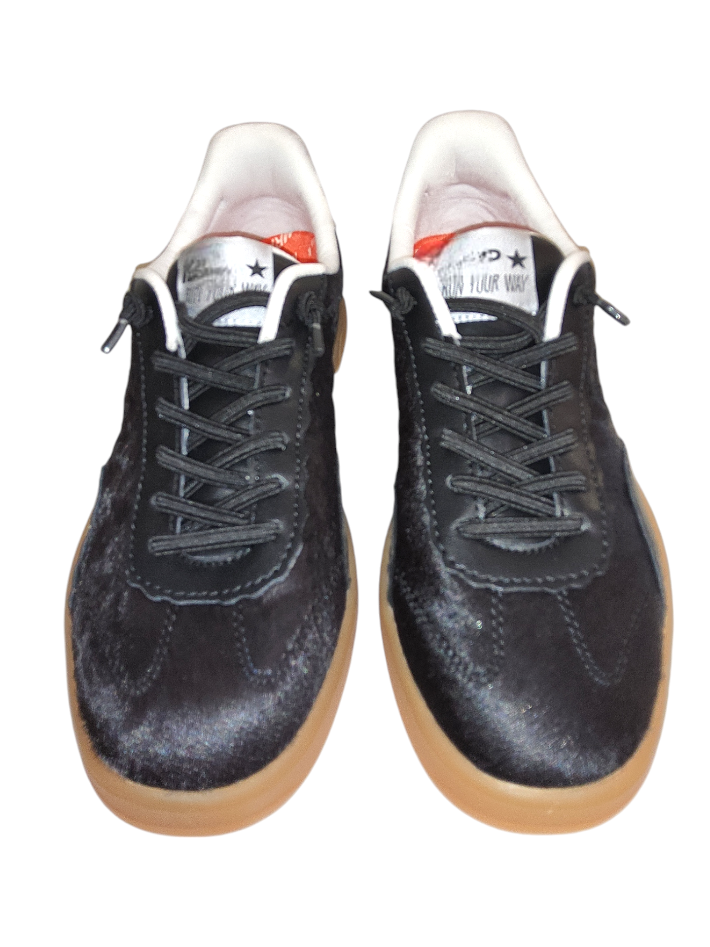 Black pony skin imitation sneakers