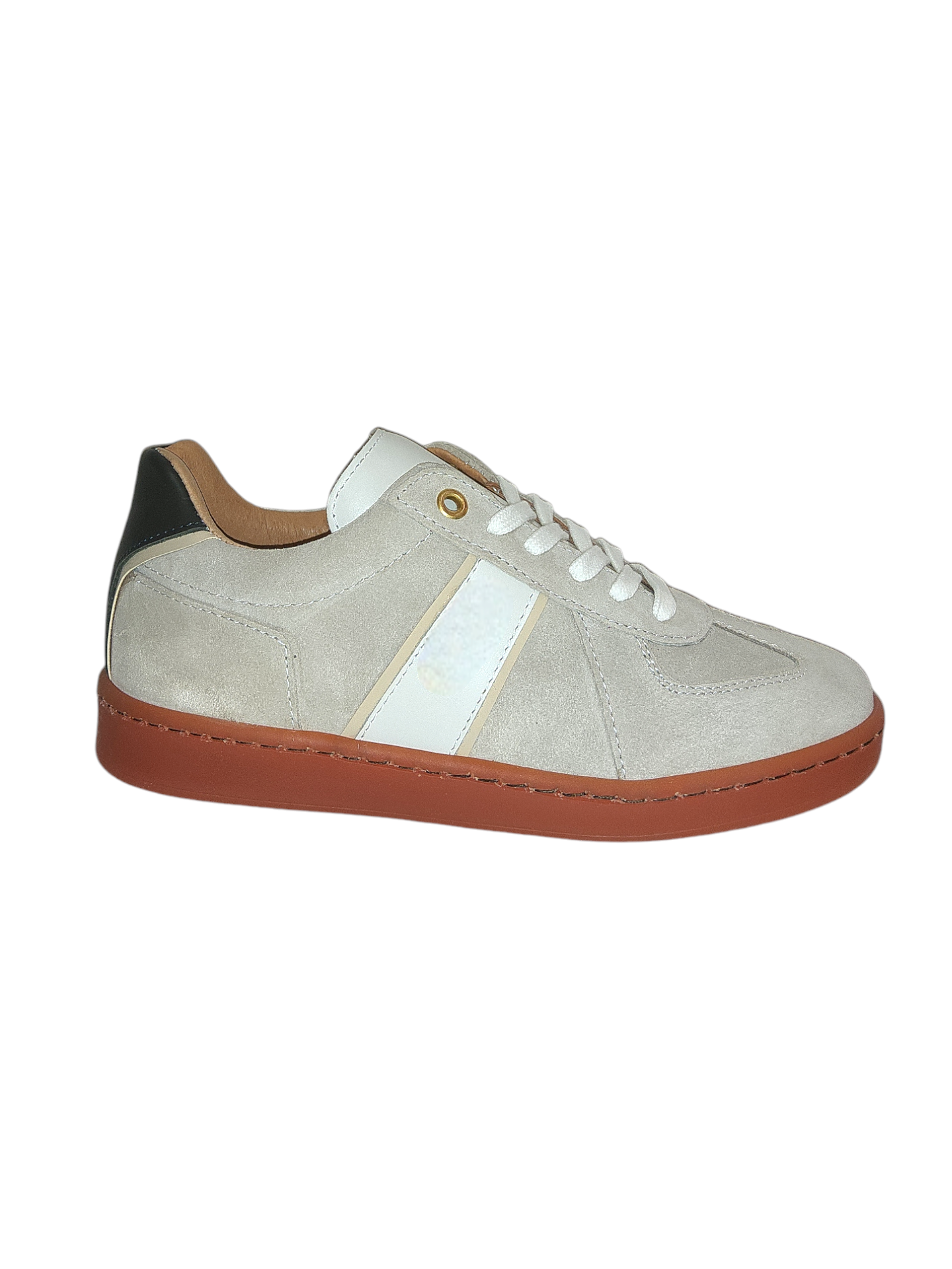 Beige leather sneakers