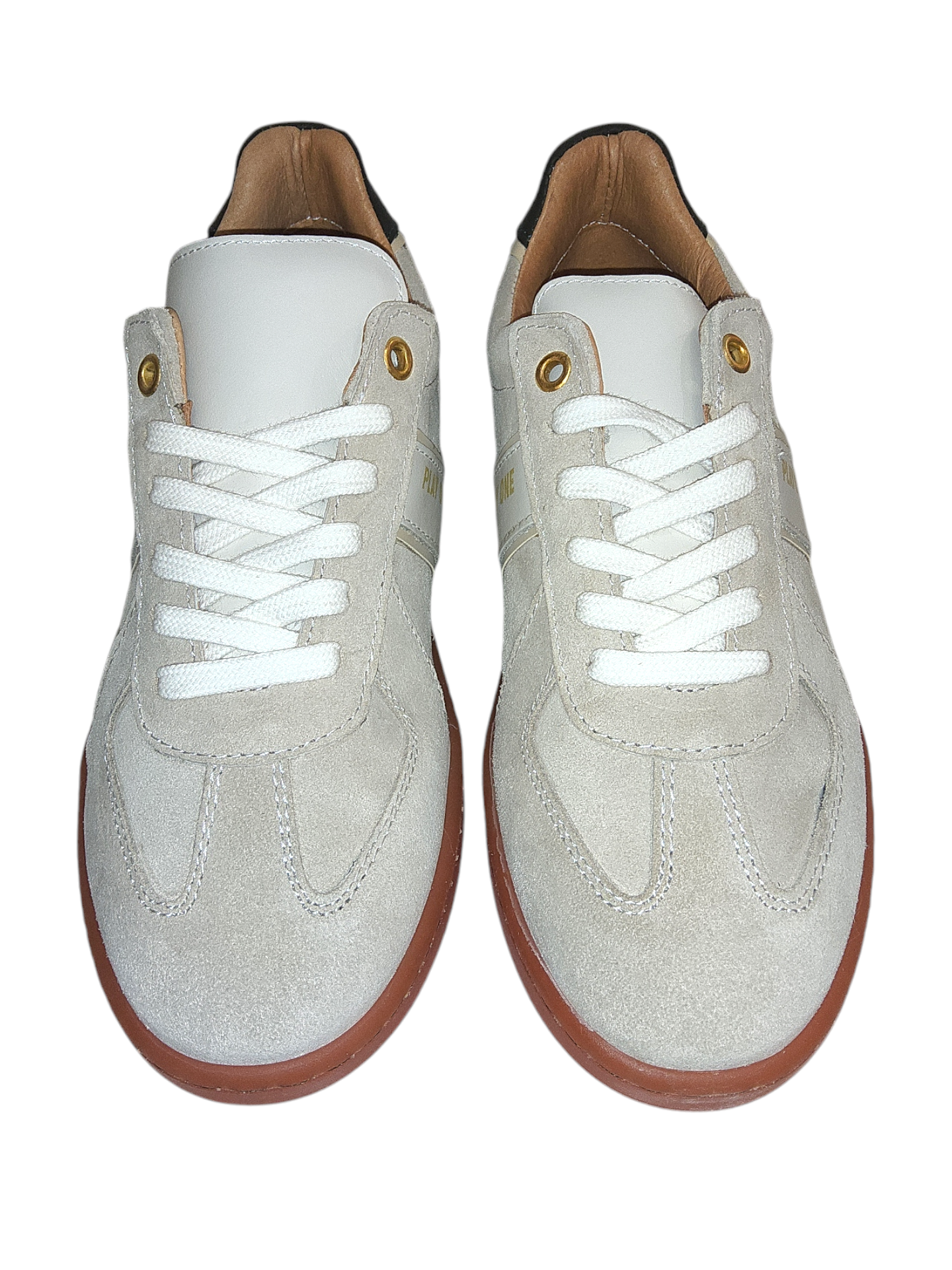 Beige leather sneakers