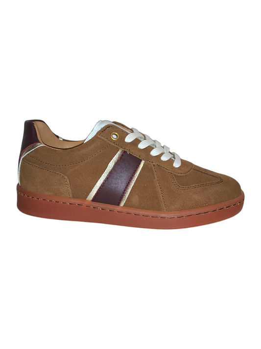 Tan suede leather sneakers