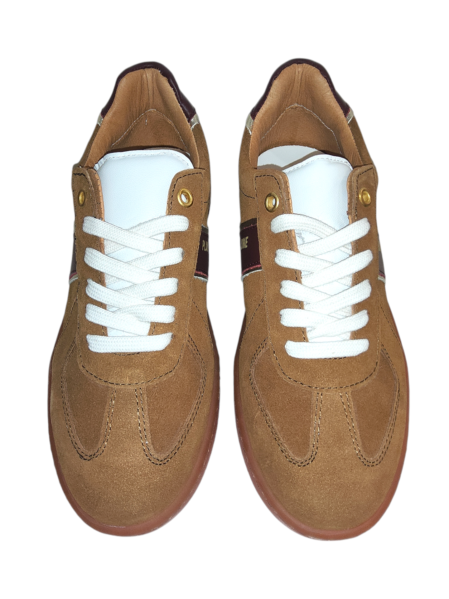 Tan suede leather sneakers