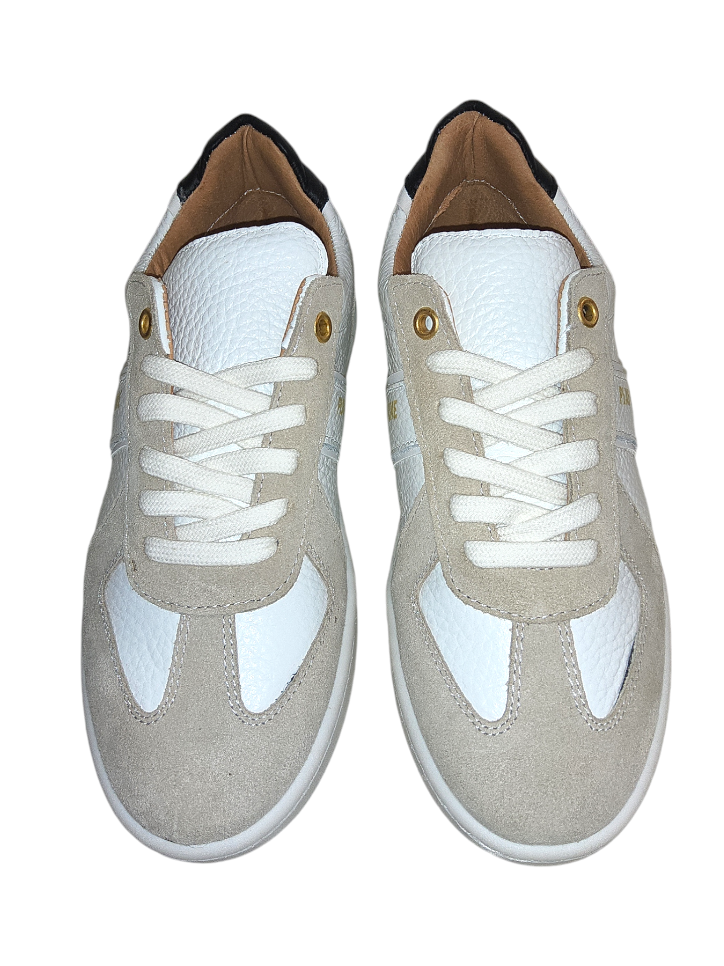 Beige and cream leather sneakers