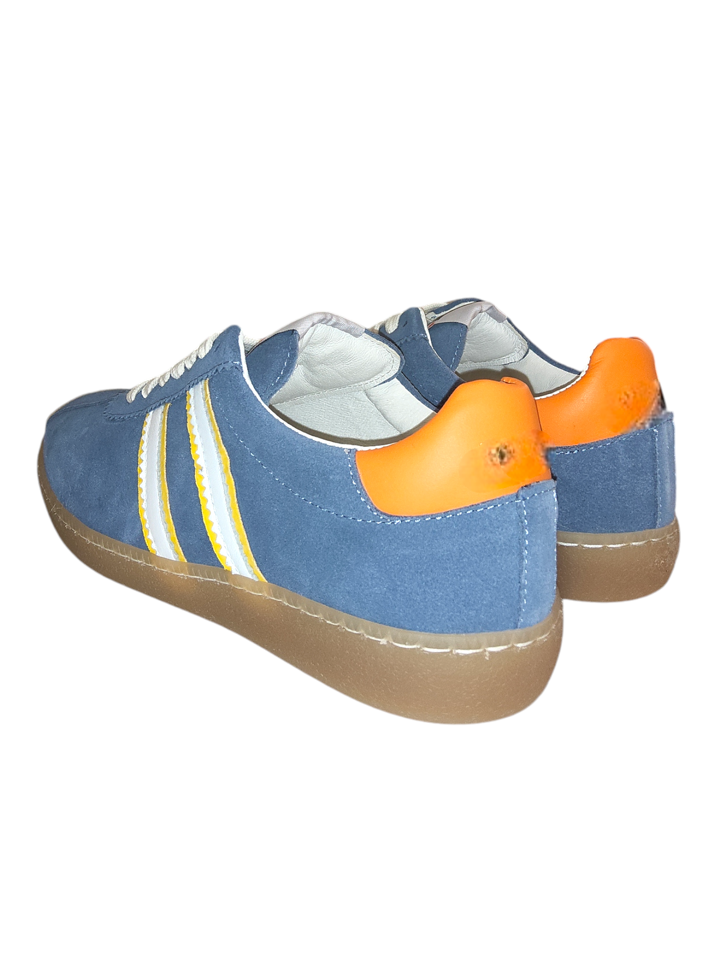 Blue suede leather sneakers