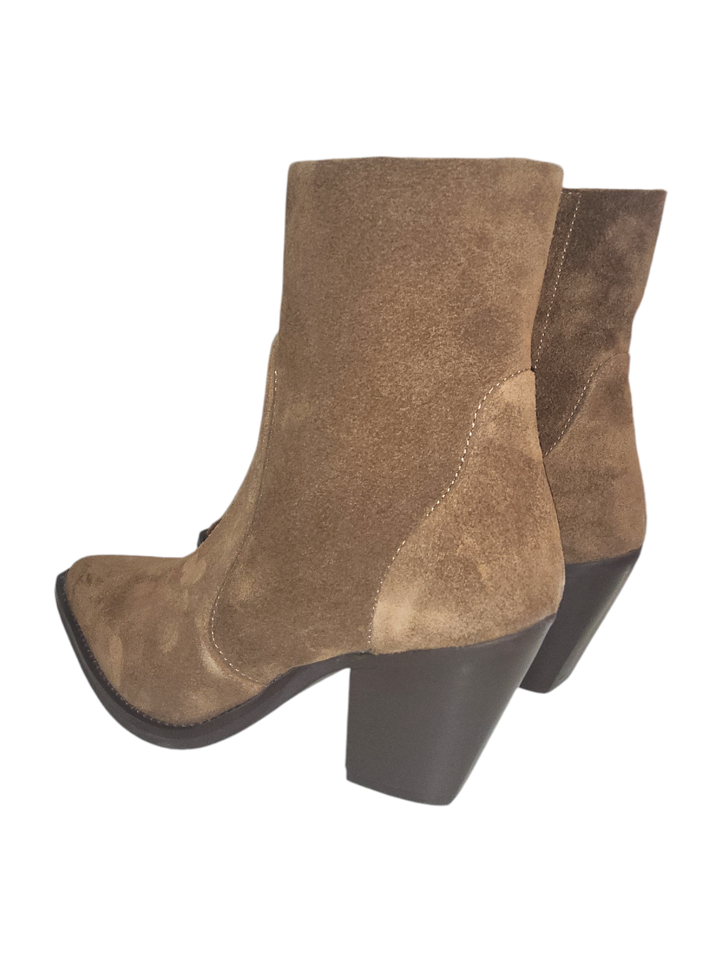 Tan suede leather ankle boots