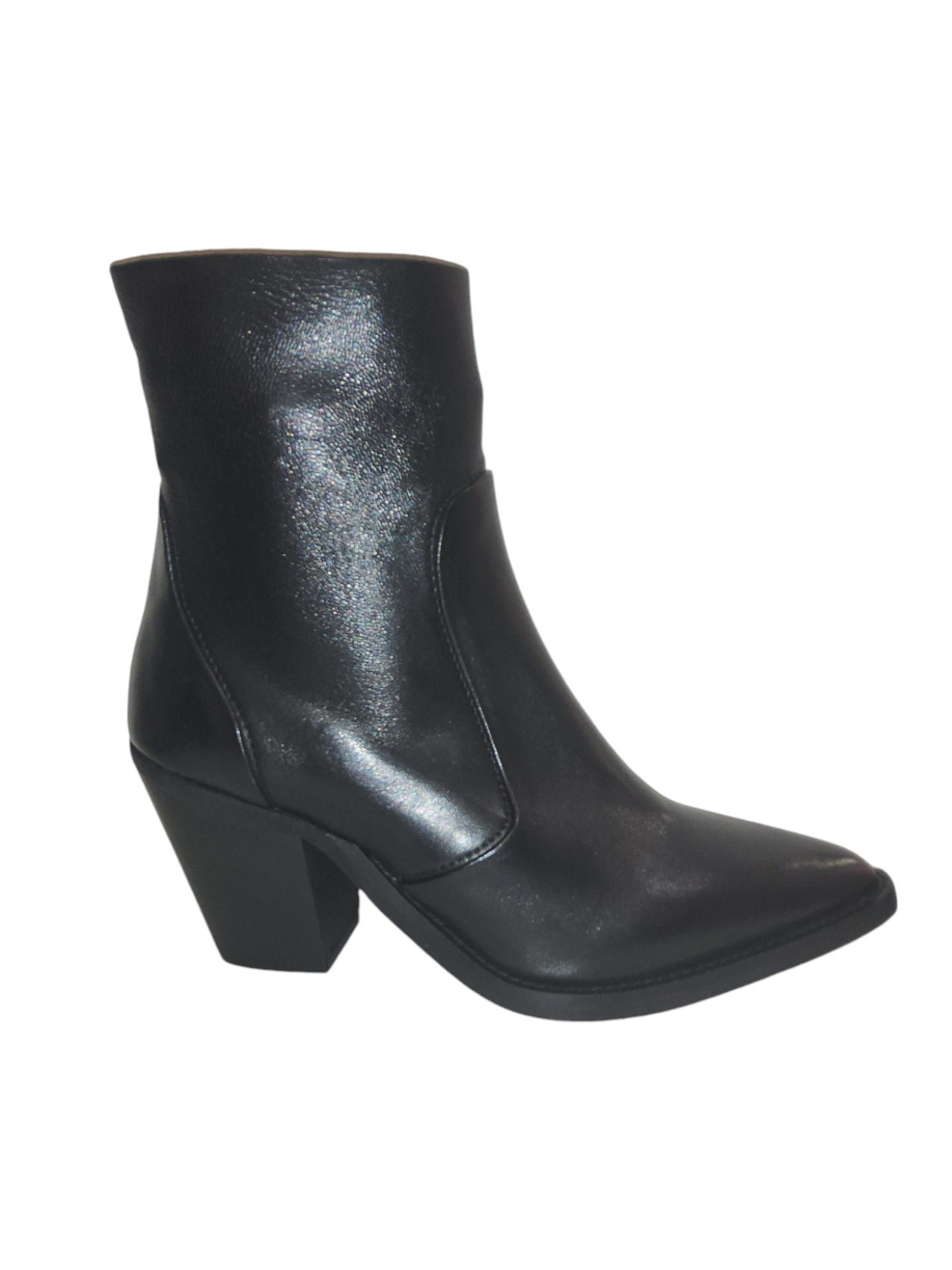 Black leather ankle boots