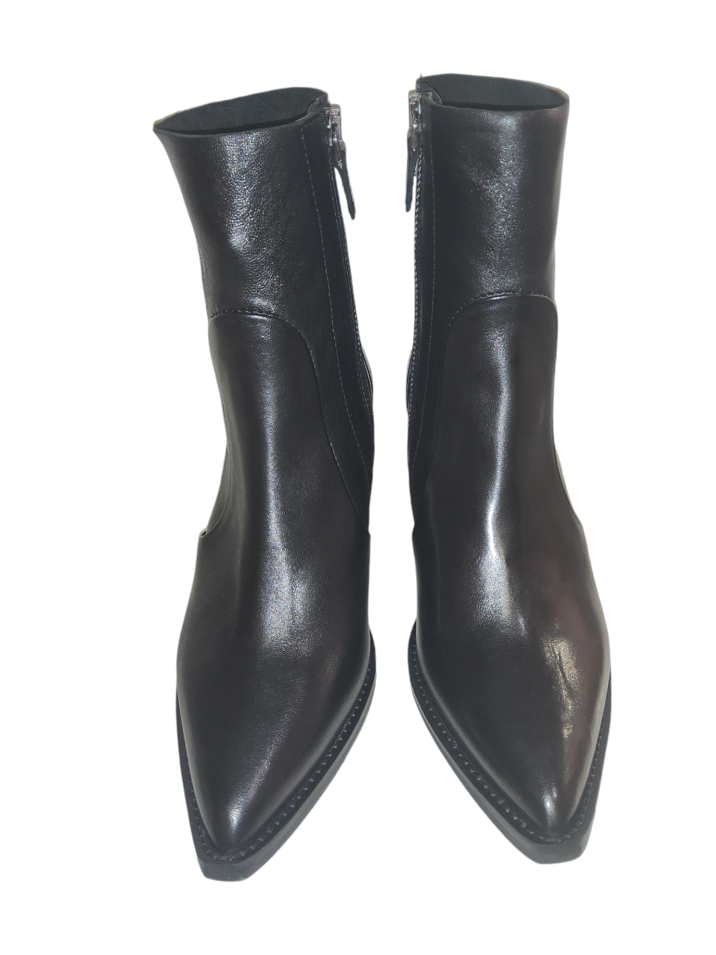 Black leather ankle boots