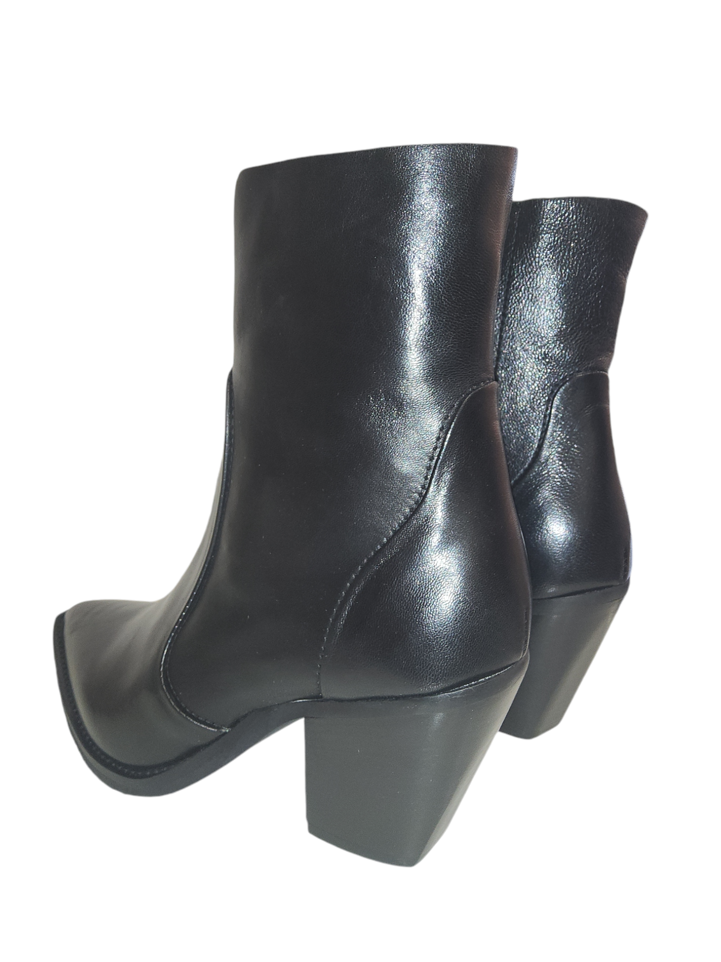 Black leather ankle boots