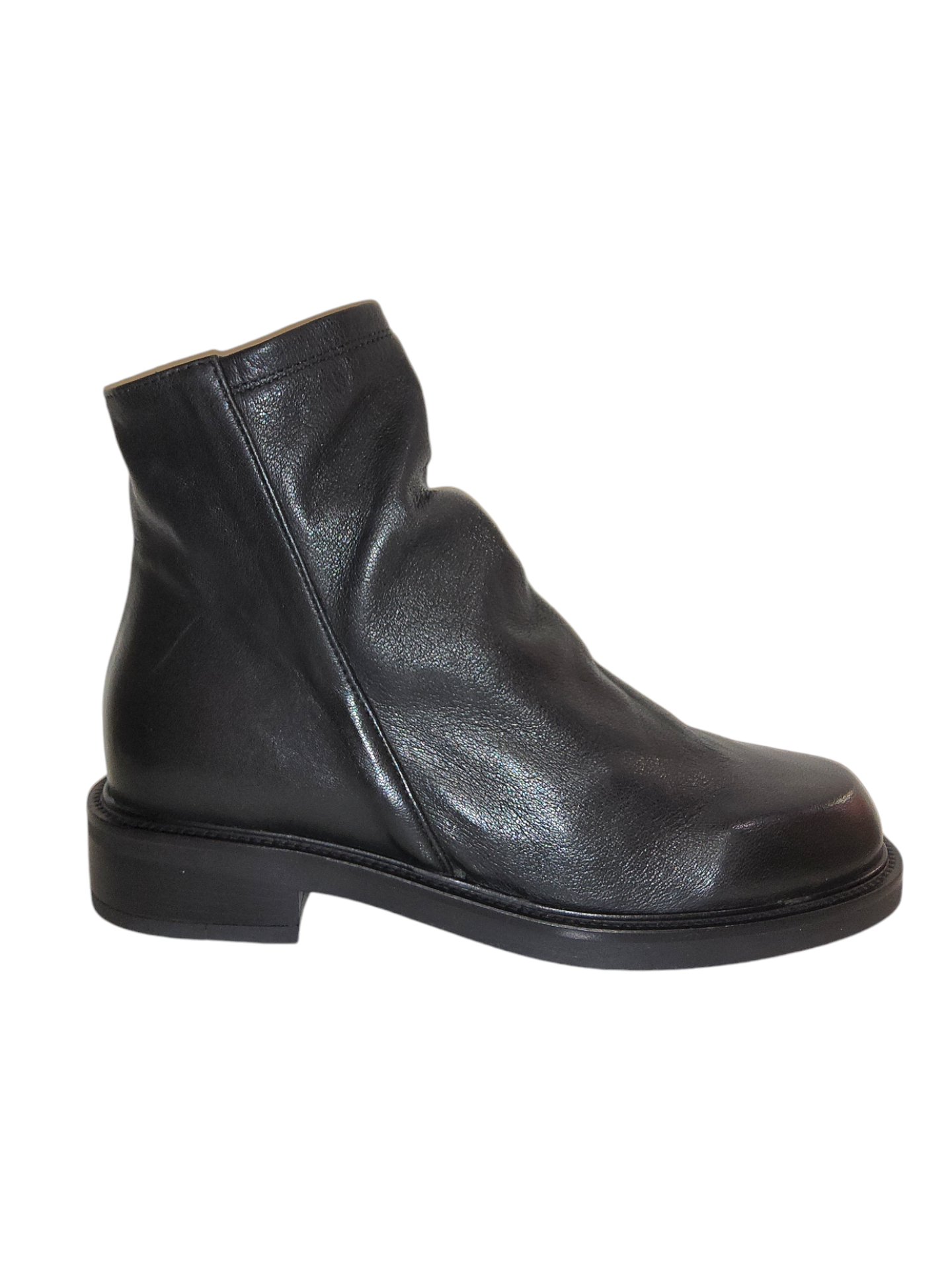 Black leather ankle boots