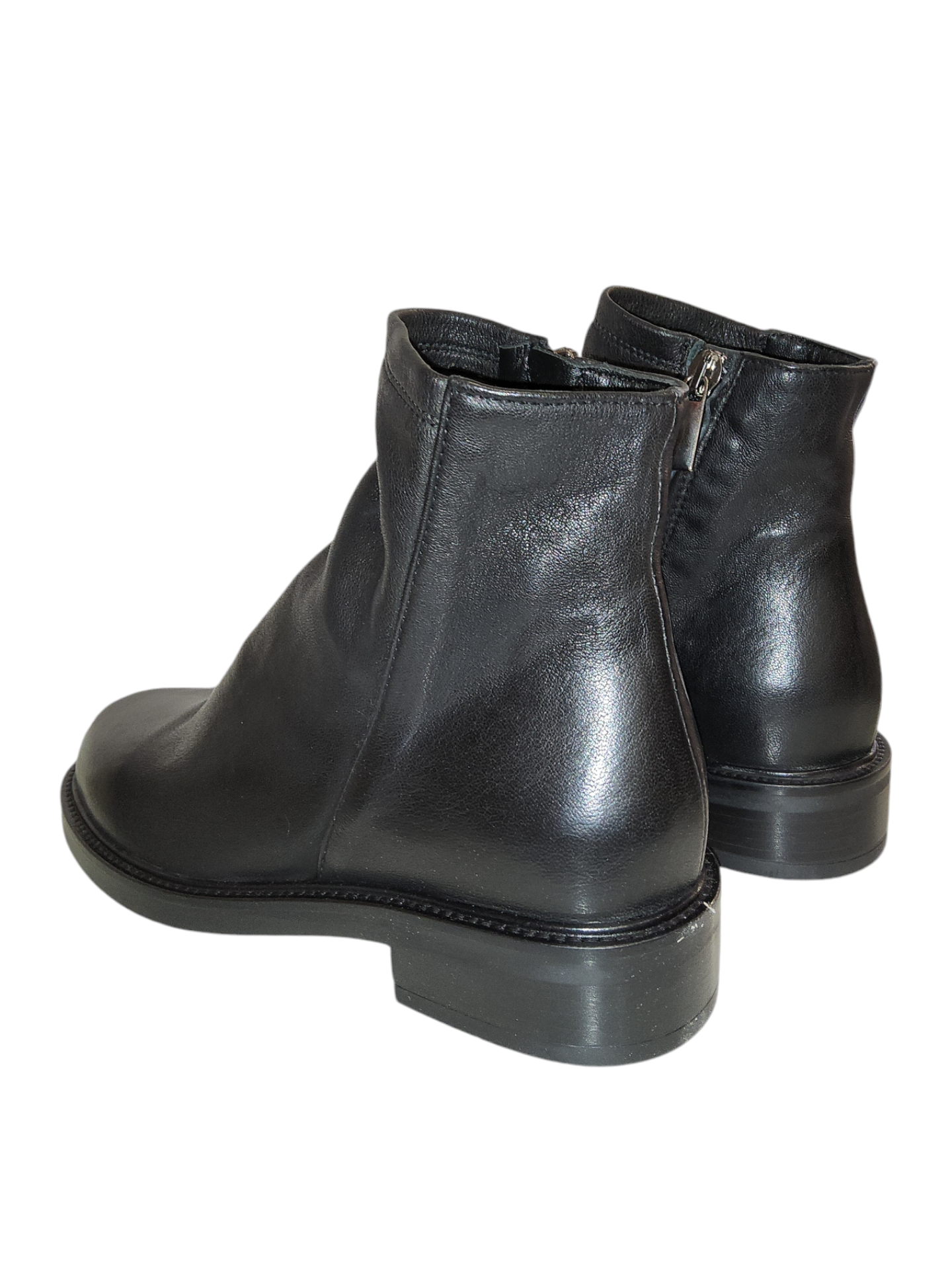 Black leather ankle boots