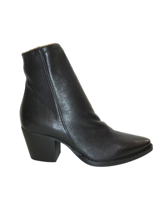 Black leather ankle boot