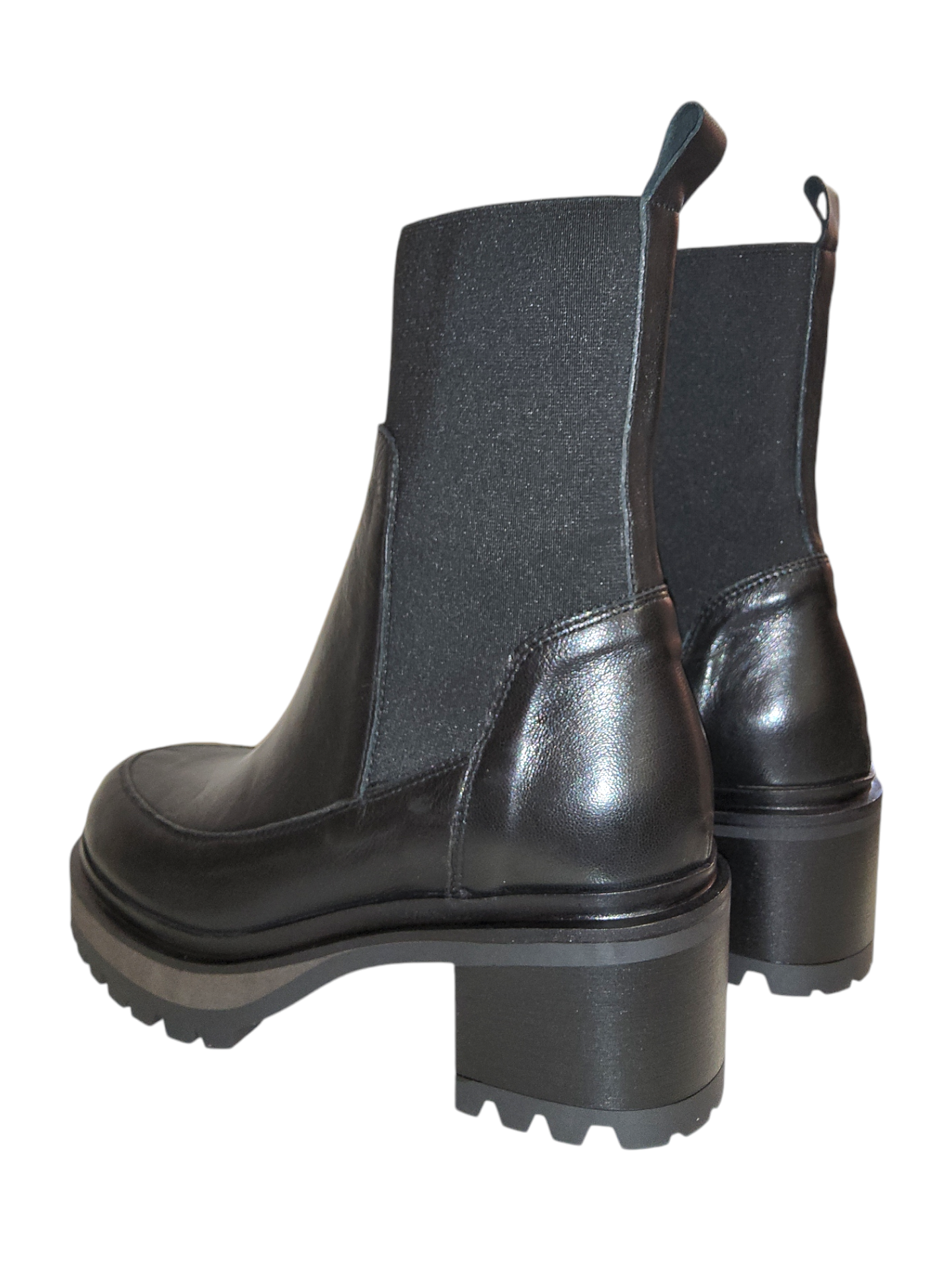 Black leather Chelsea boots