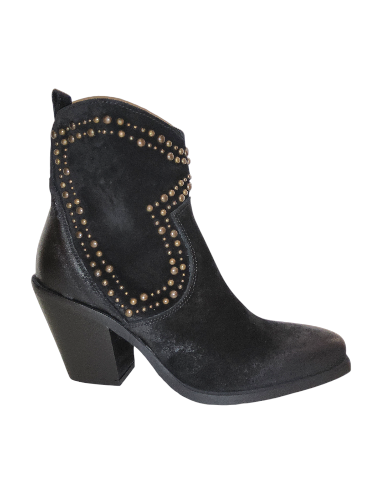 Black leather ankle boots