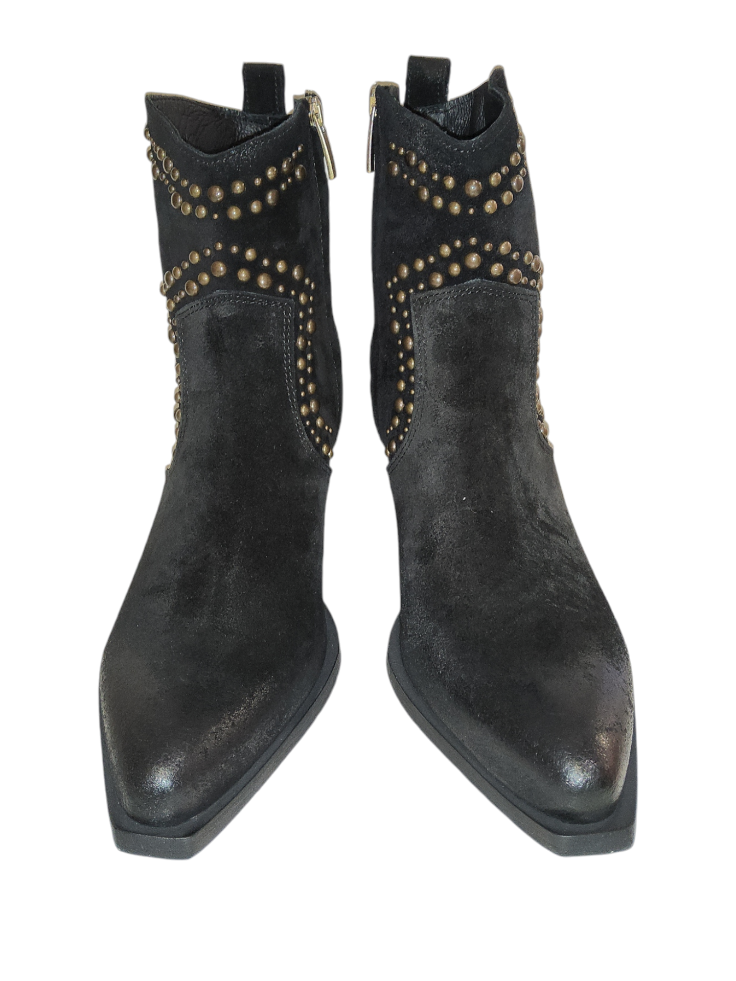 Black leather ankle boots