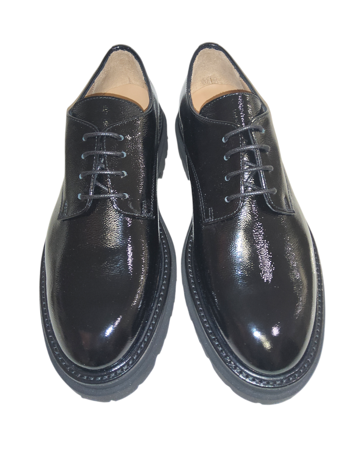 Black leather brogues