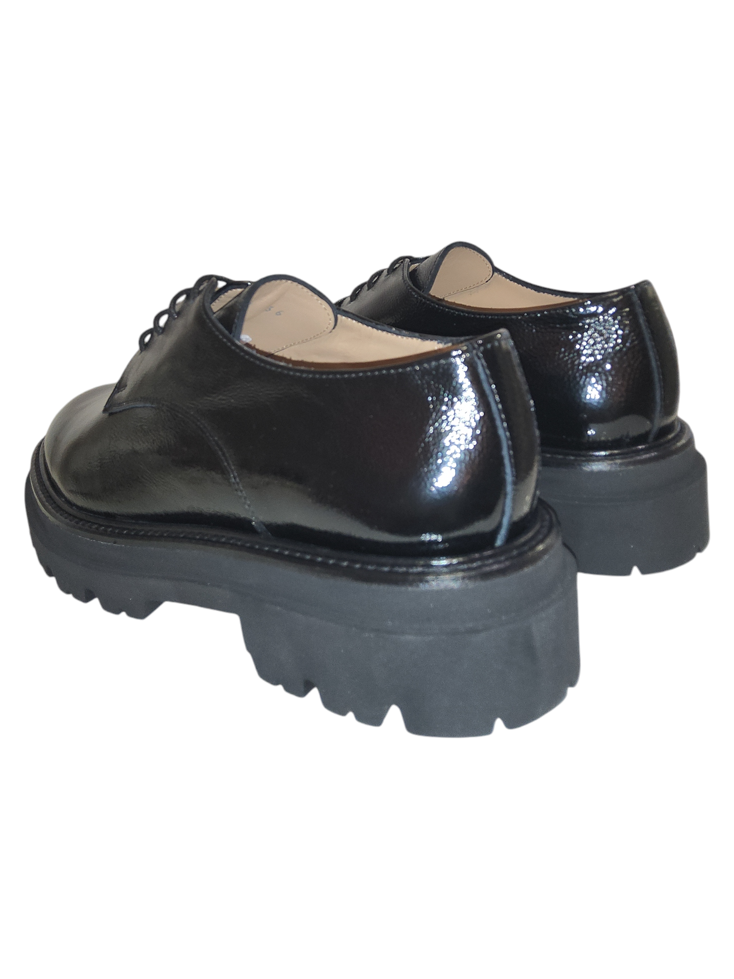 Black leather brogues