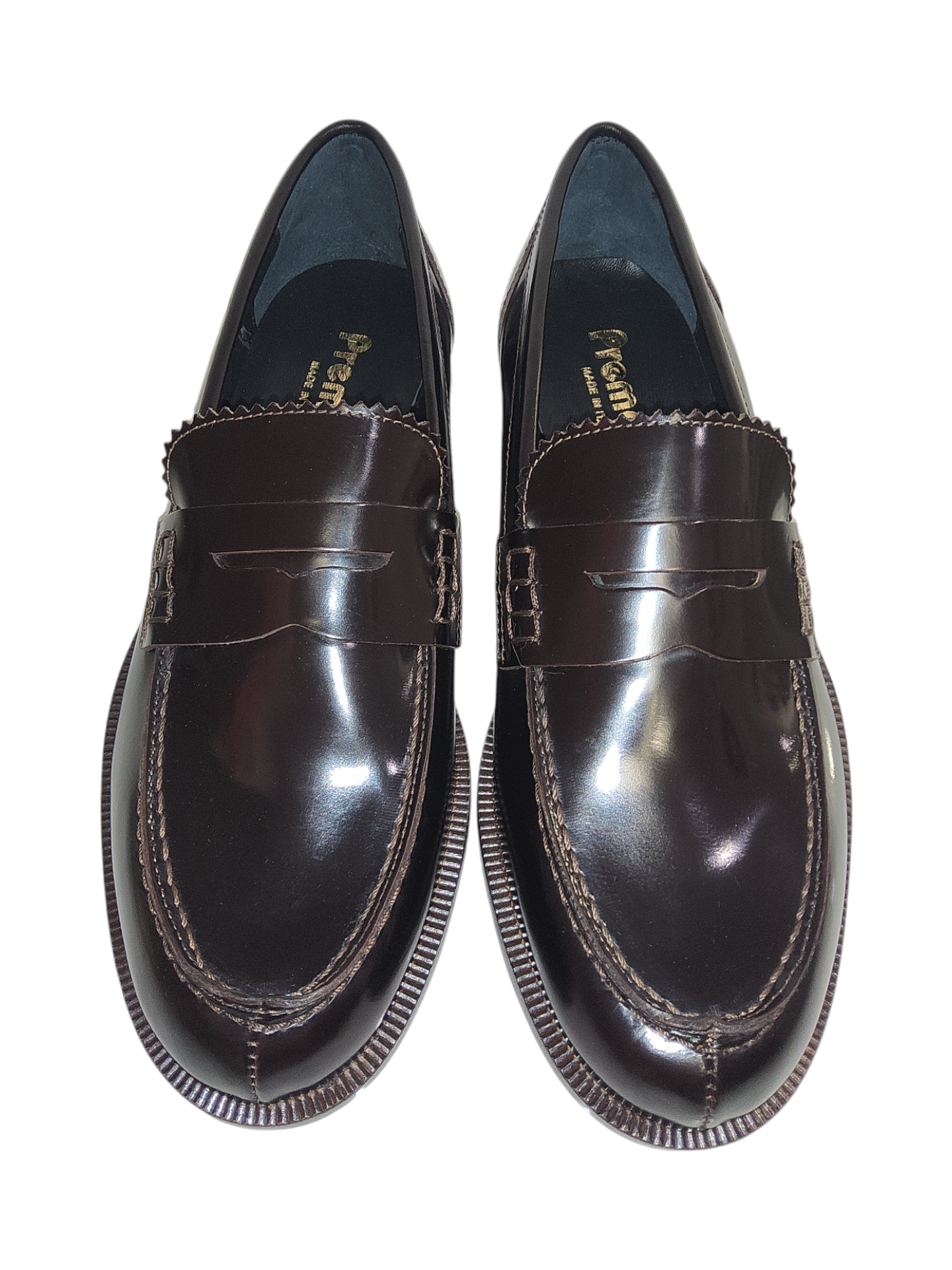 Brown leather loafers