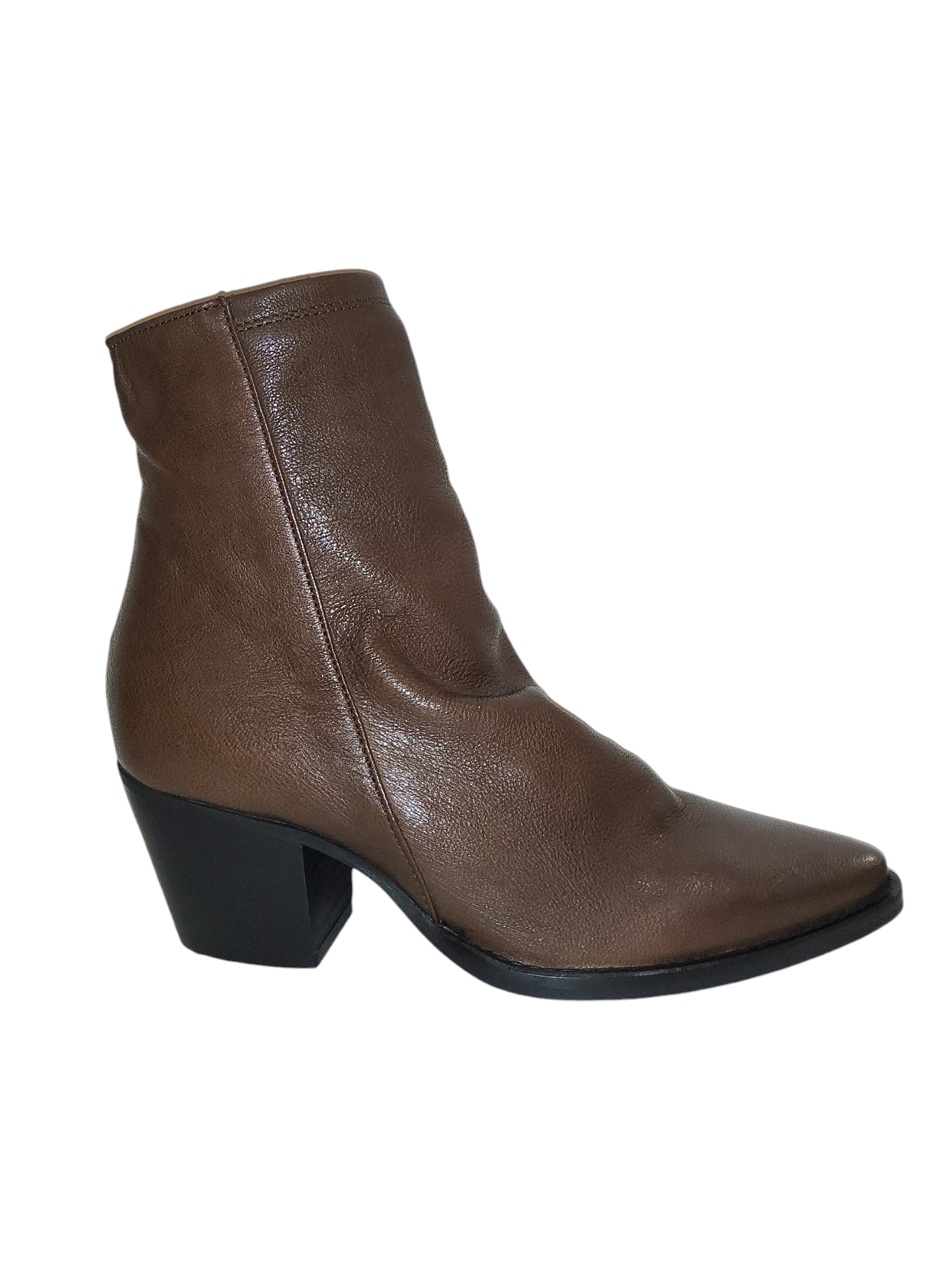 Brown leather ankle boot