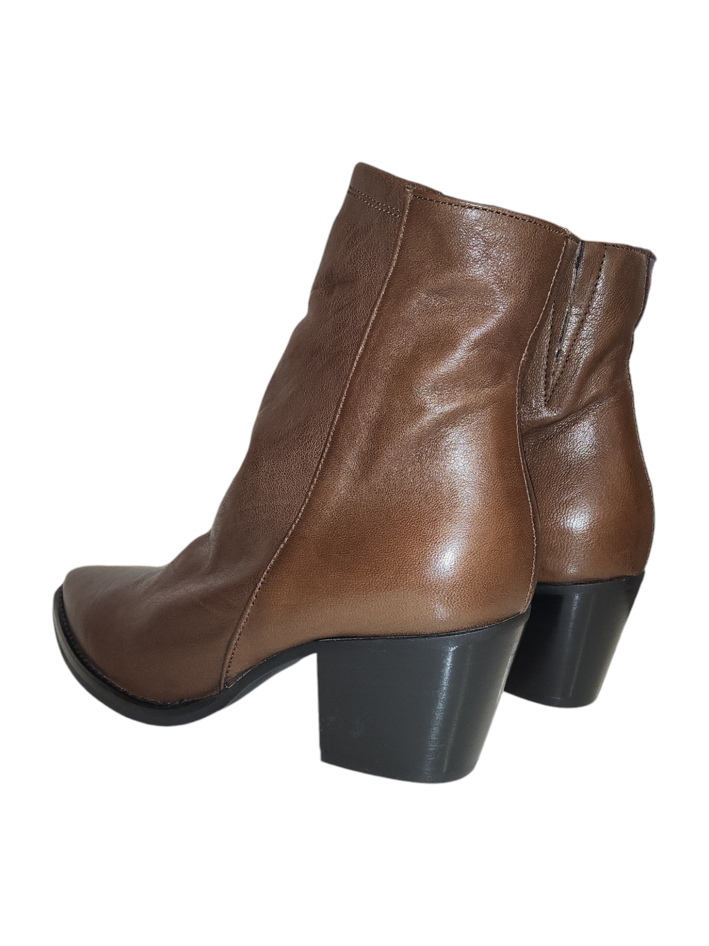 Brown leather ankle boot