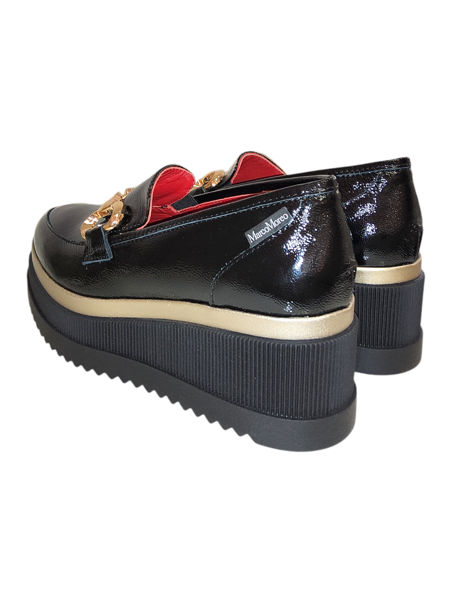 M.Moreo black platform loafer