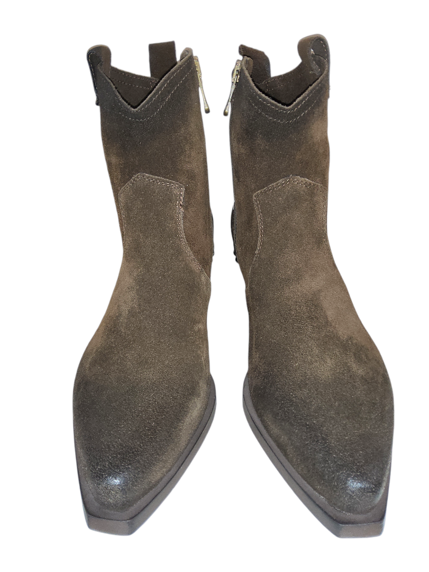 Brown leather ankle boots