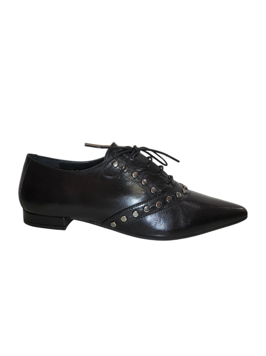 Black leather lace up shoes