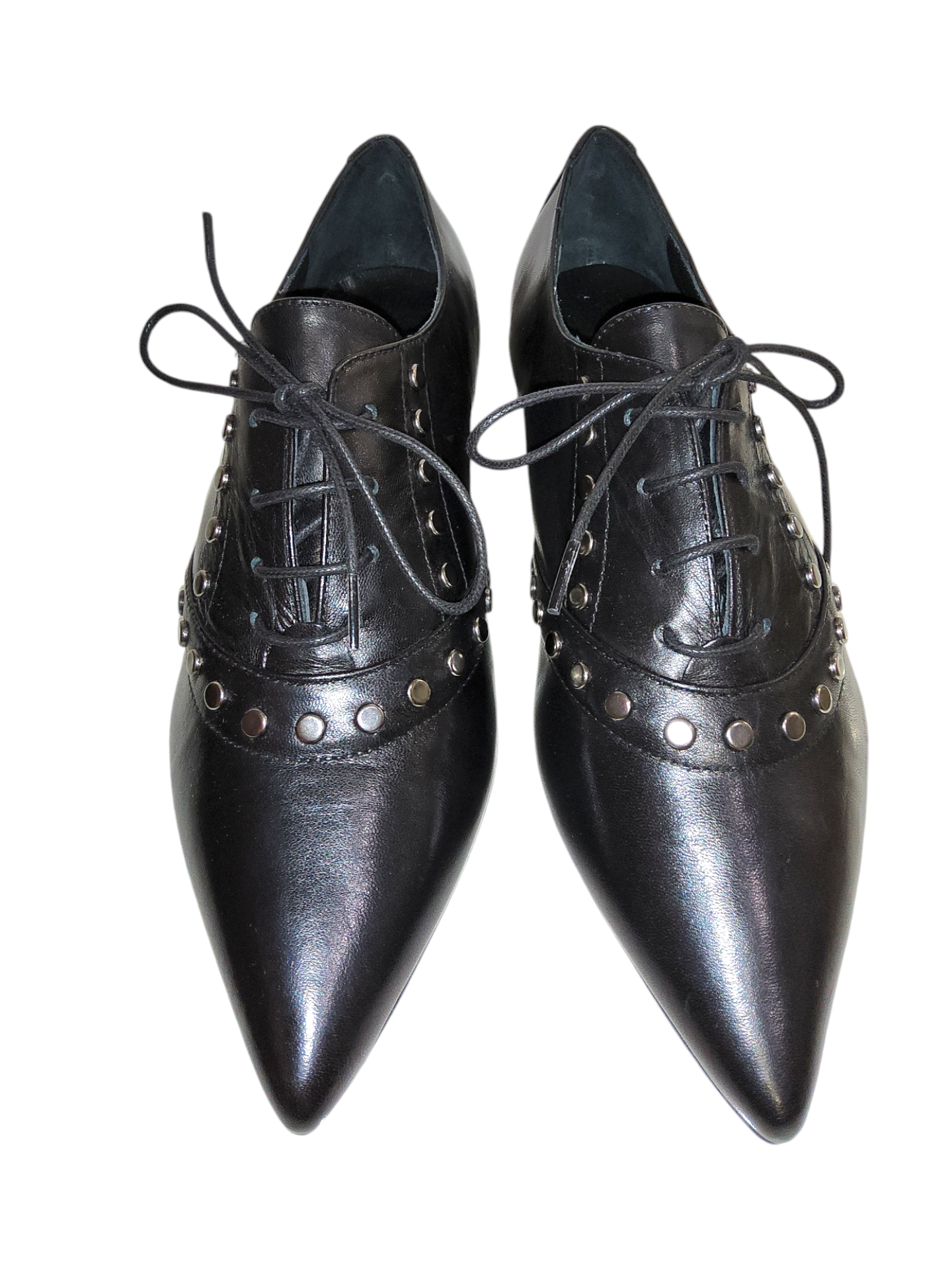 Black leather lace up shoes