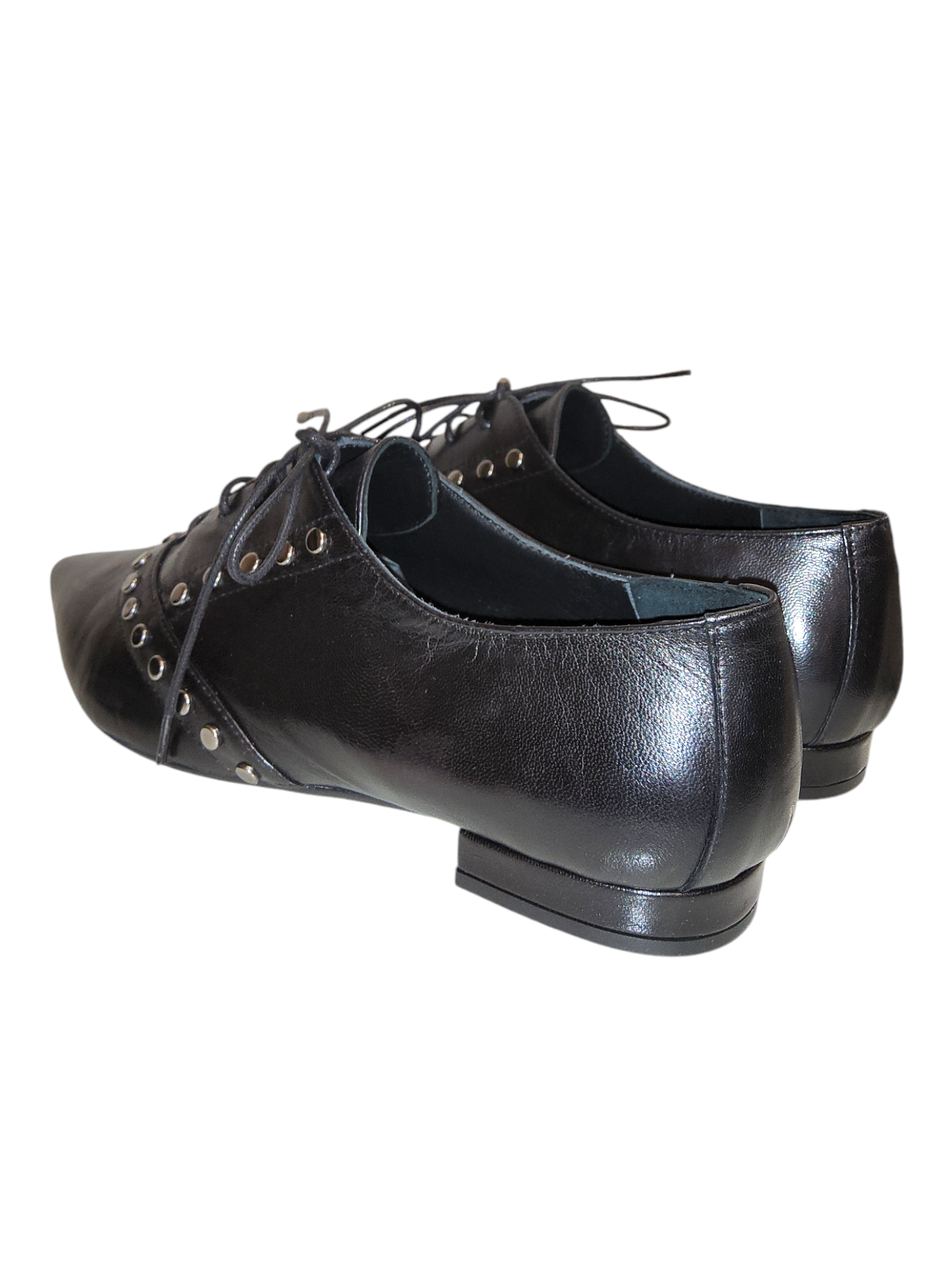 Black leather lace up shoes